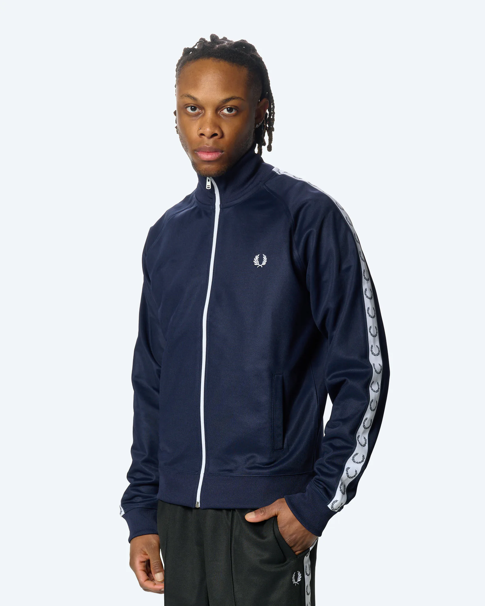Fred Perry Taped Track Jacket Carbon Blue