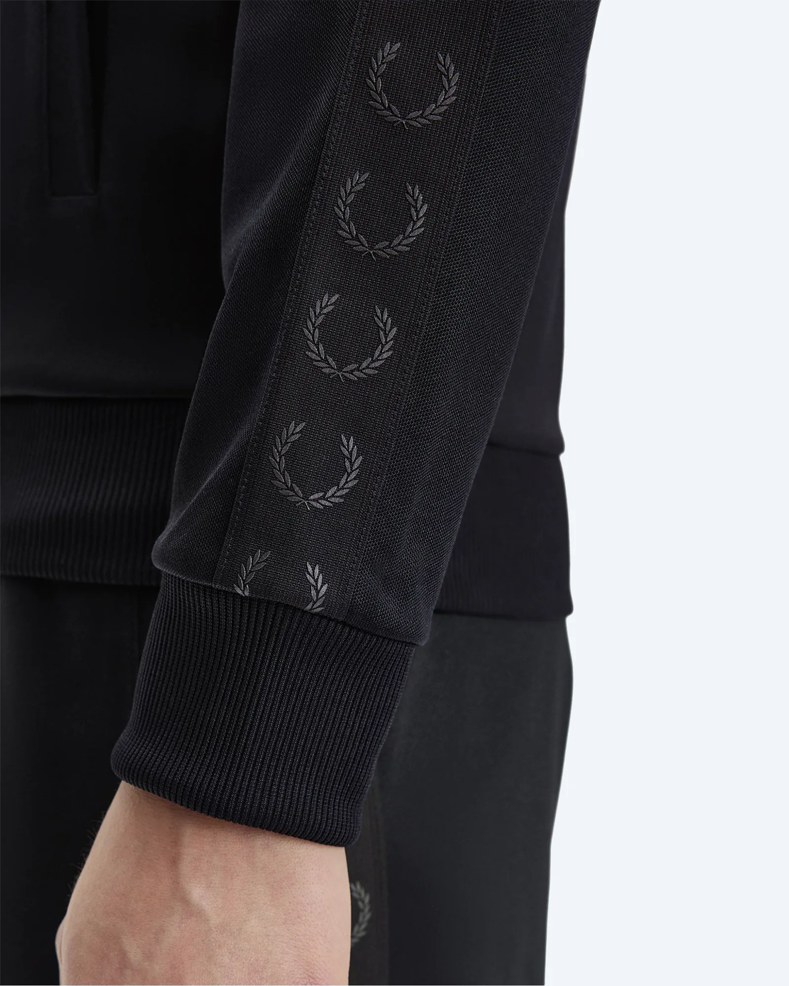 Contrast Tape Track Jacket Black