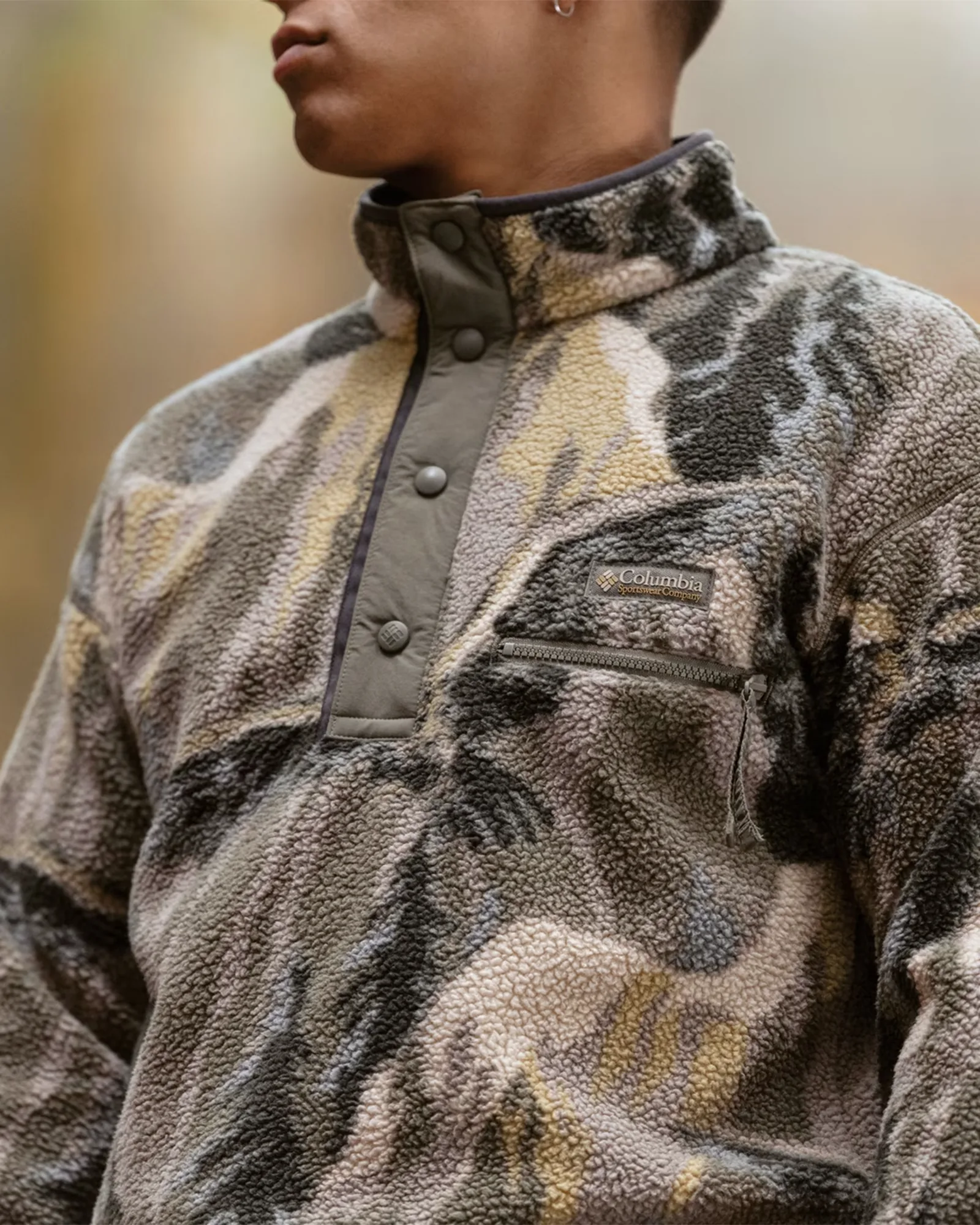Helvetia™ II Printed Half Snap Fleece Stone Green Soa
