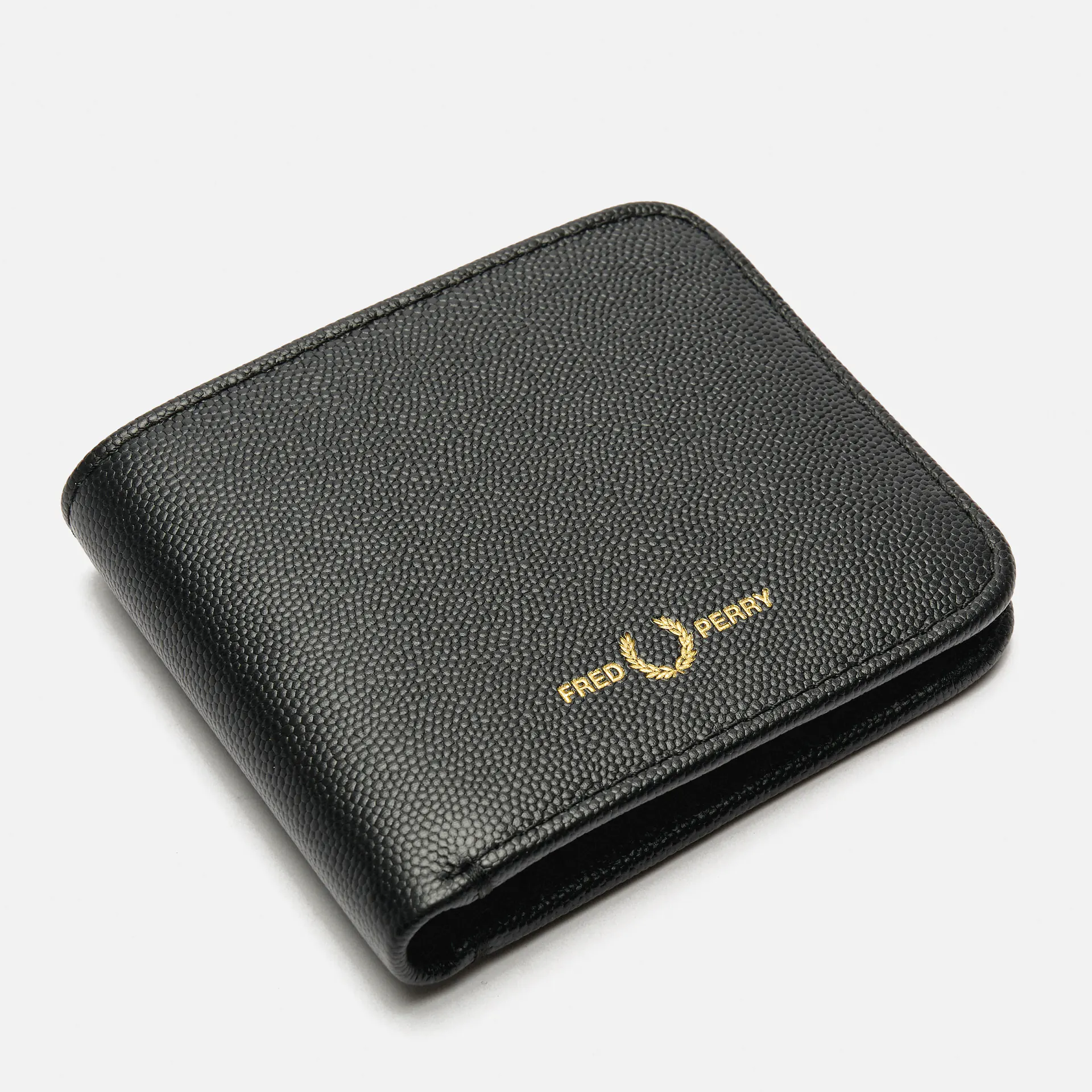 Fred Perry Scotchgrain Leather Billfold Wallet Black
