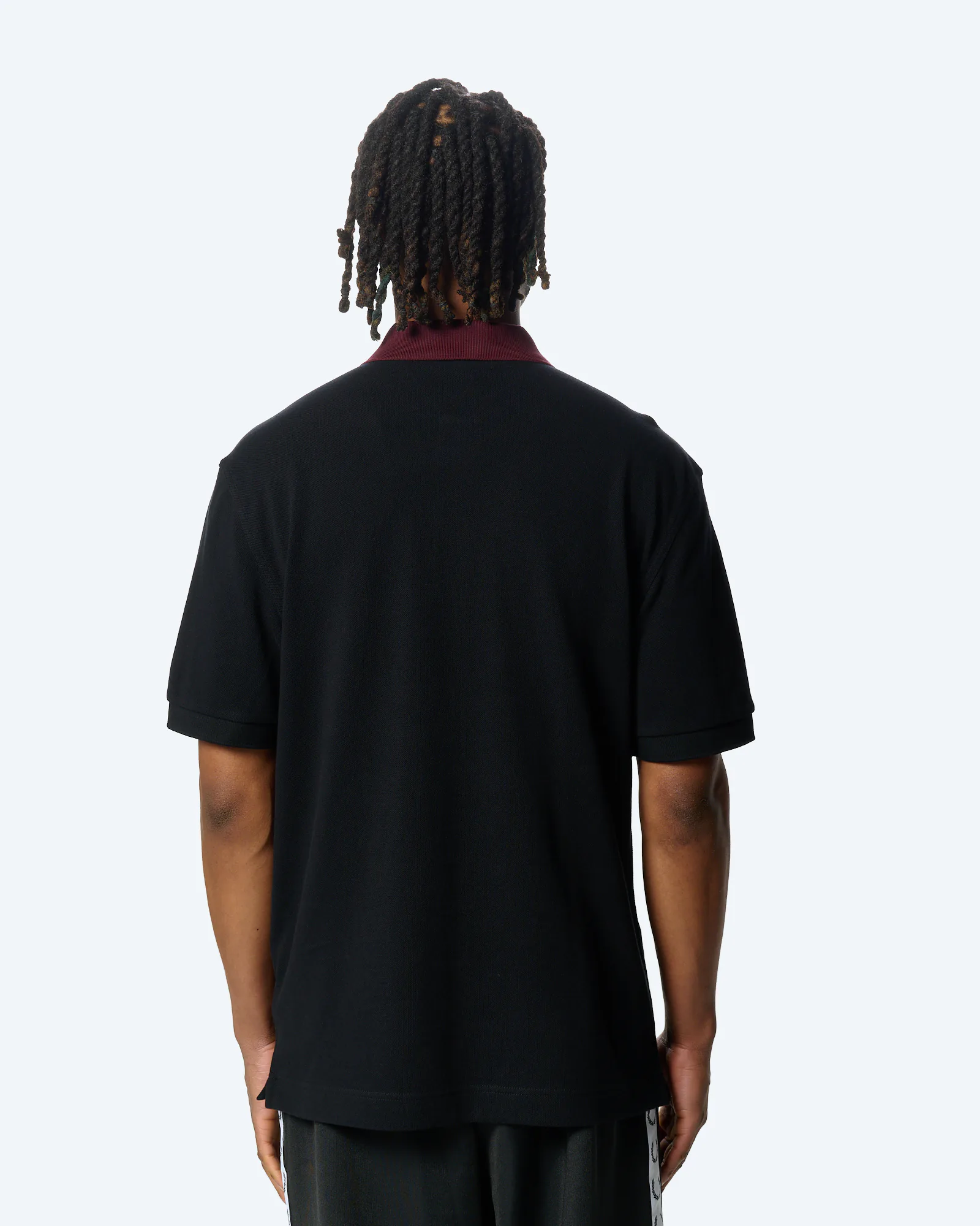 Fred Perry Embroidered Panel Polo Shirt Black