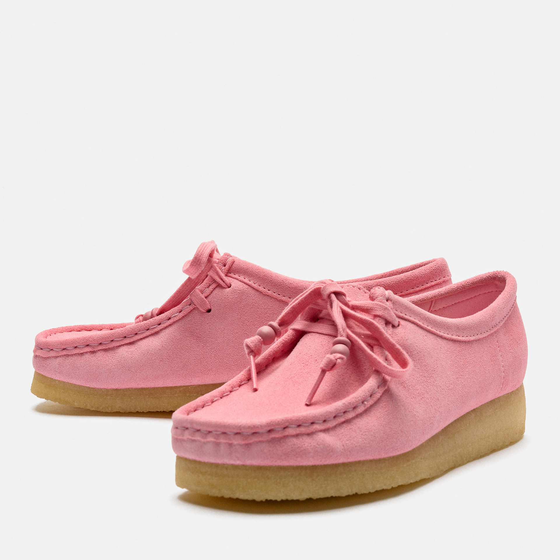 Clarks Women's Wallabee Suede Shoes Candy Pink