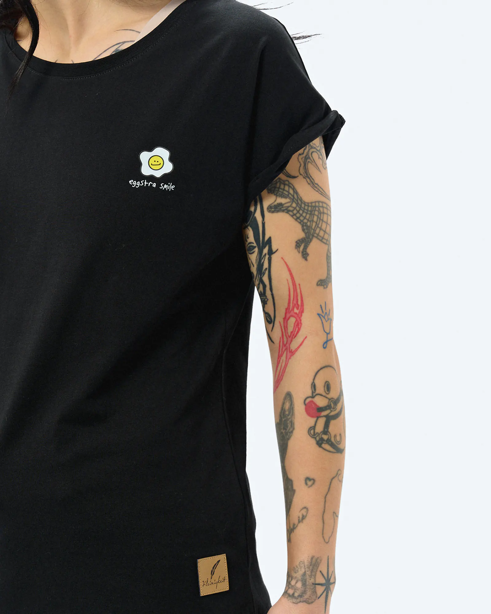 Kleinigkeit Görls Normalfit T-Shirt Eggstra Smile Black Kleinigkeit Görls Normalfit T-Shirt Eggstra Smile Black