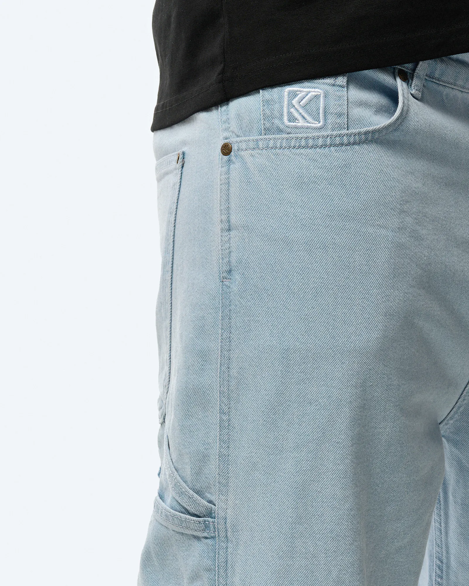 Karl Kani Small Signature Baggy Five Pocket Denim Bleached Blue Karl Kani Small Signature Baggy Five Pocket Denim Bleached Blue
