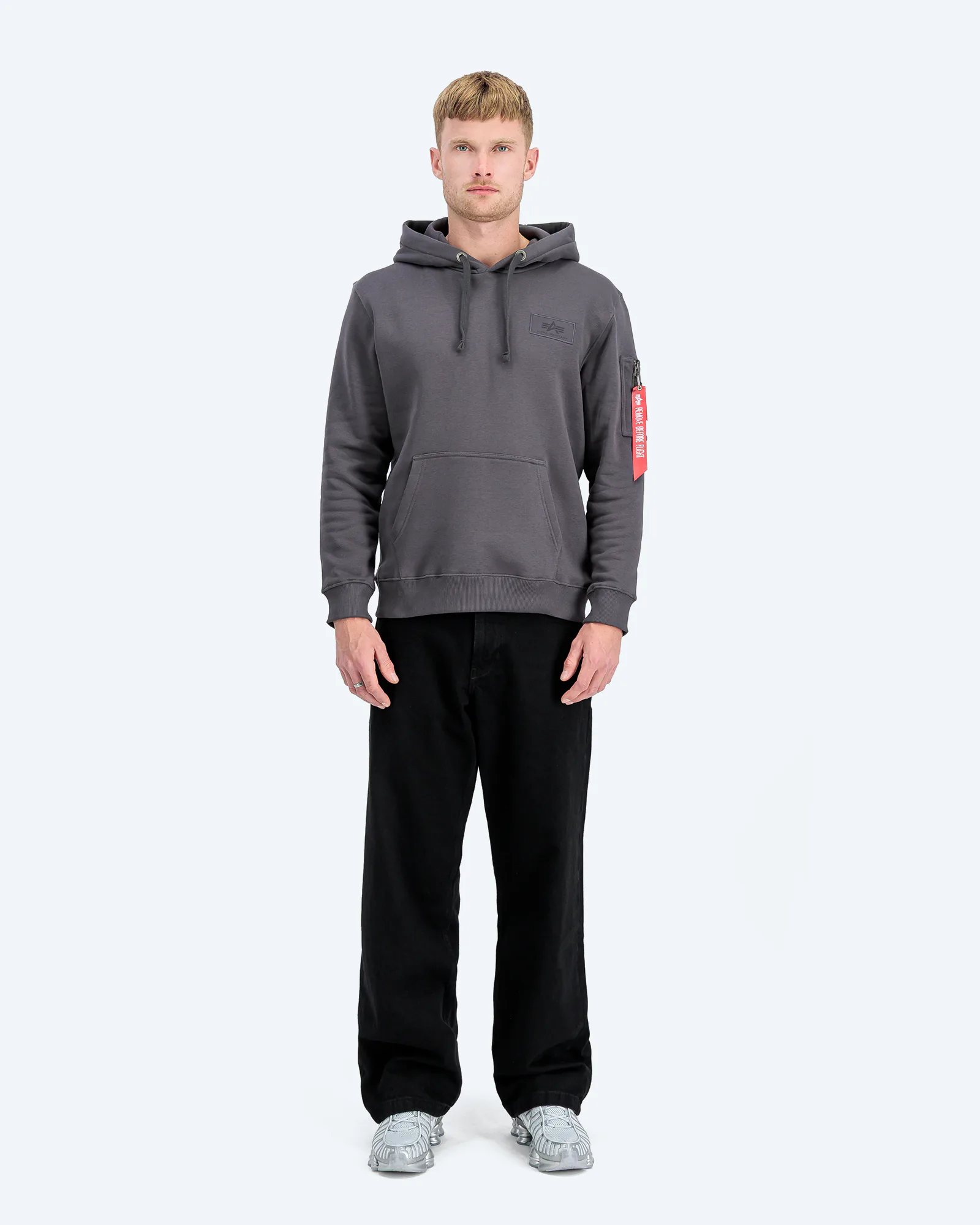 Back Print Hoody Grey