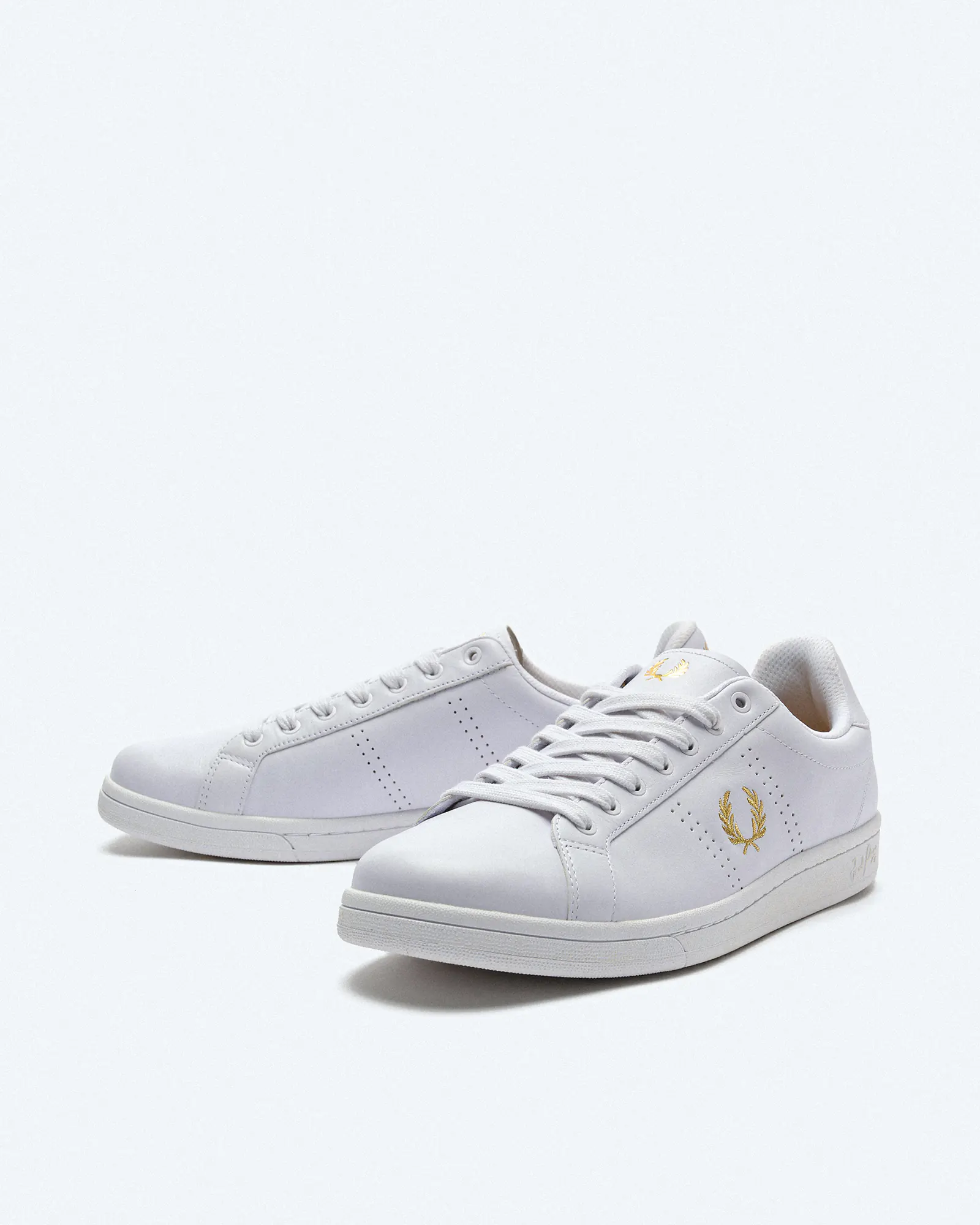 Fred Perry B721 Leather Sneakers White/Metallic Gold