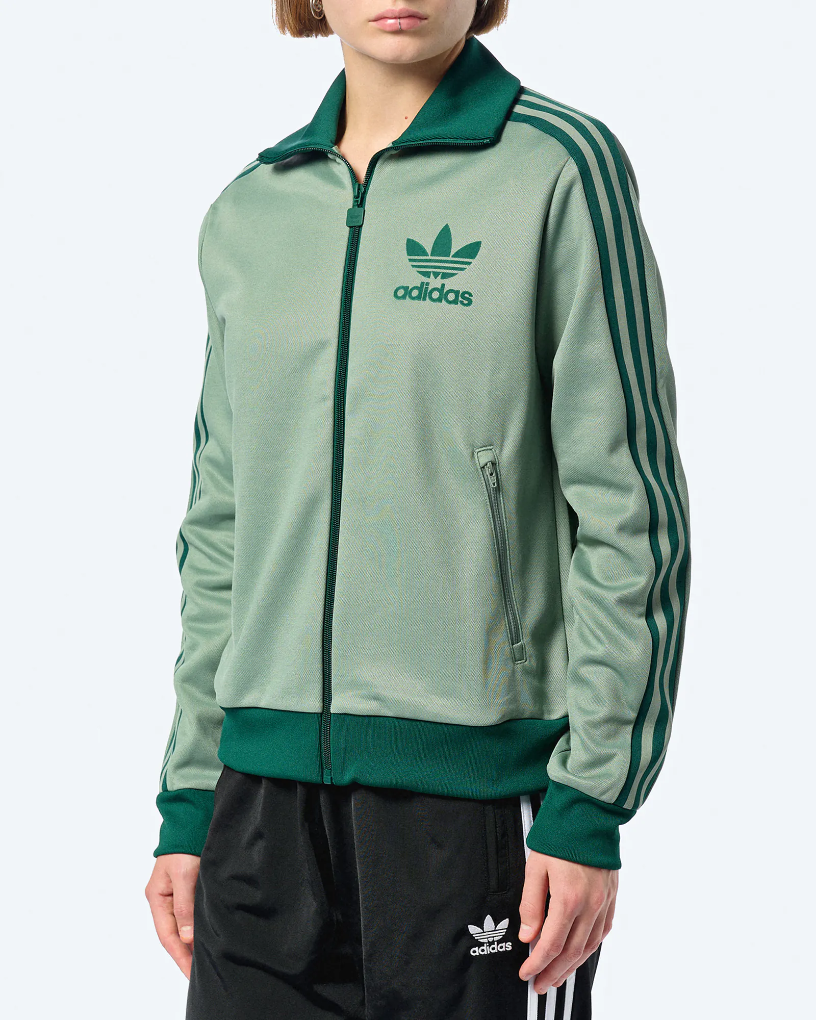 adidas Originals Beckenbauer Track Top Silver Green adidas Originals Beckenbauer Track Top Silver Green