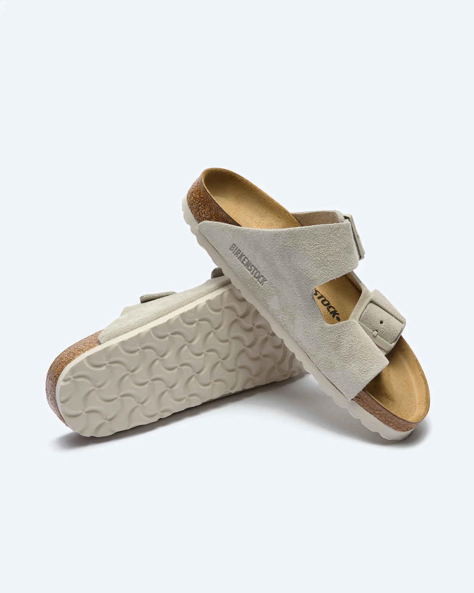 Birkenstock Women Arizona Suede Leather Sandals Oyster