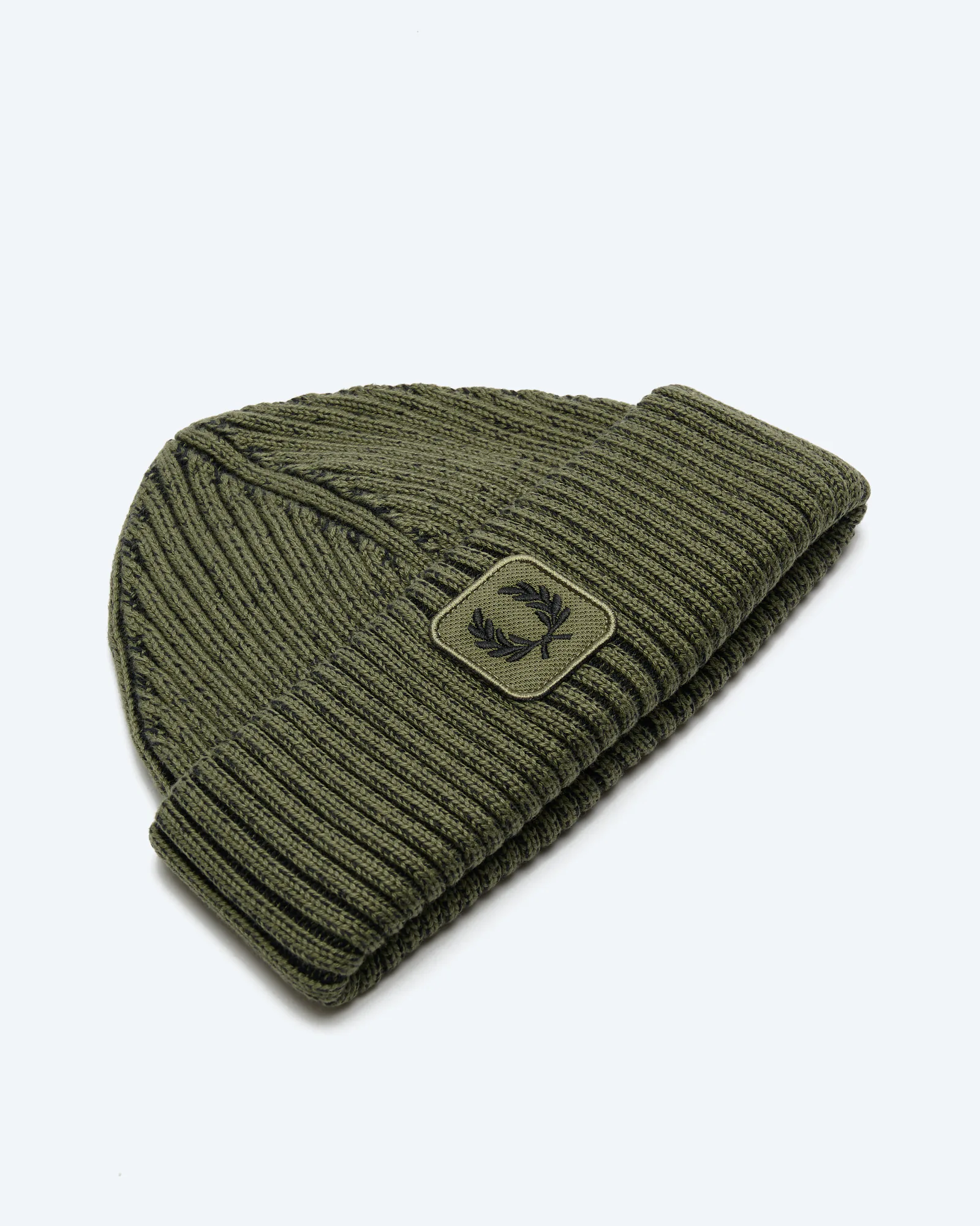 Fred Perry Cotton Ribbed Beanie Laurel Wreath Green / Black Fred Perry Cotton Ribbed Beanie Laurel Wreath Green / Black