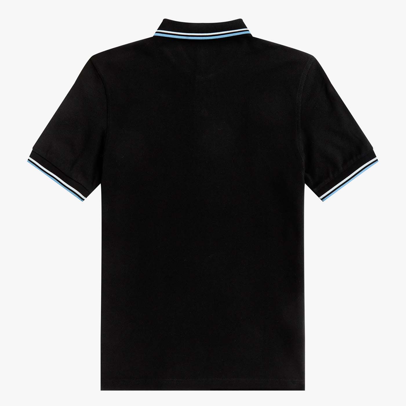 Fred Perry Poloshirt mit Doppelstreifen Black/White/Sky
