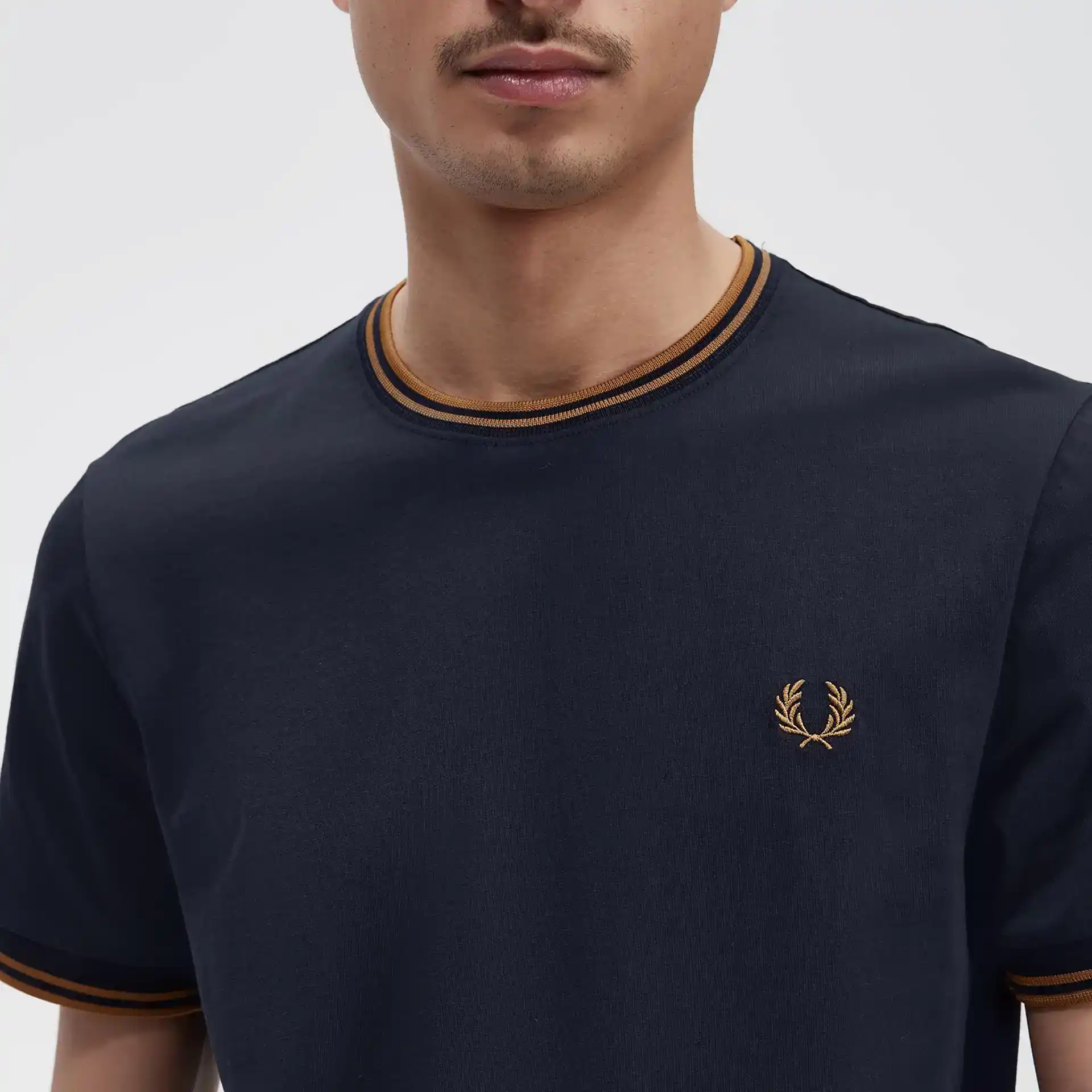 Fred Perry Twin Tipped T-Shirt Navy/Dark Caramel