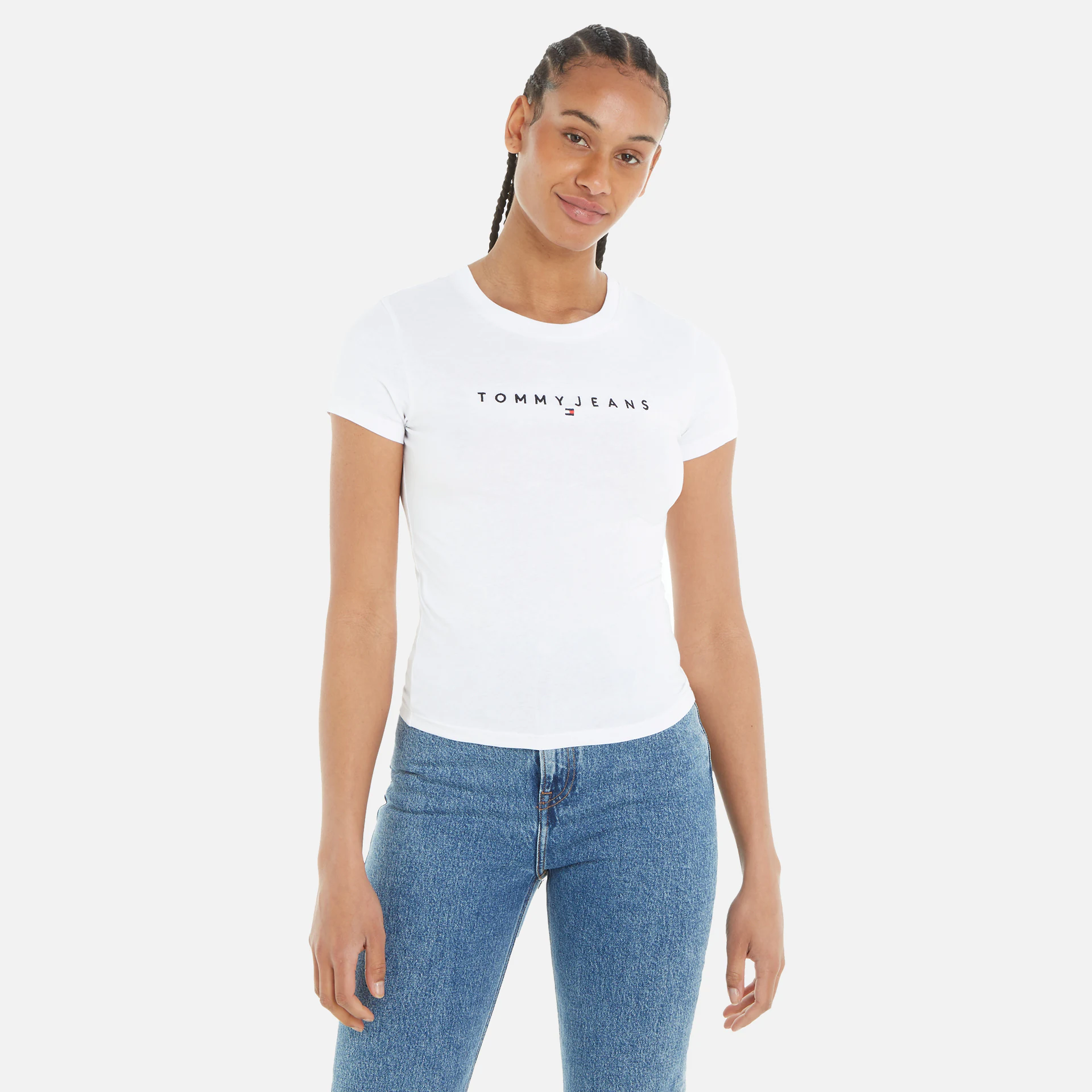 Tommy Jeans Slim Linear T-Shirt White