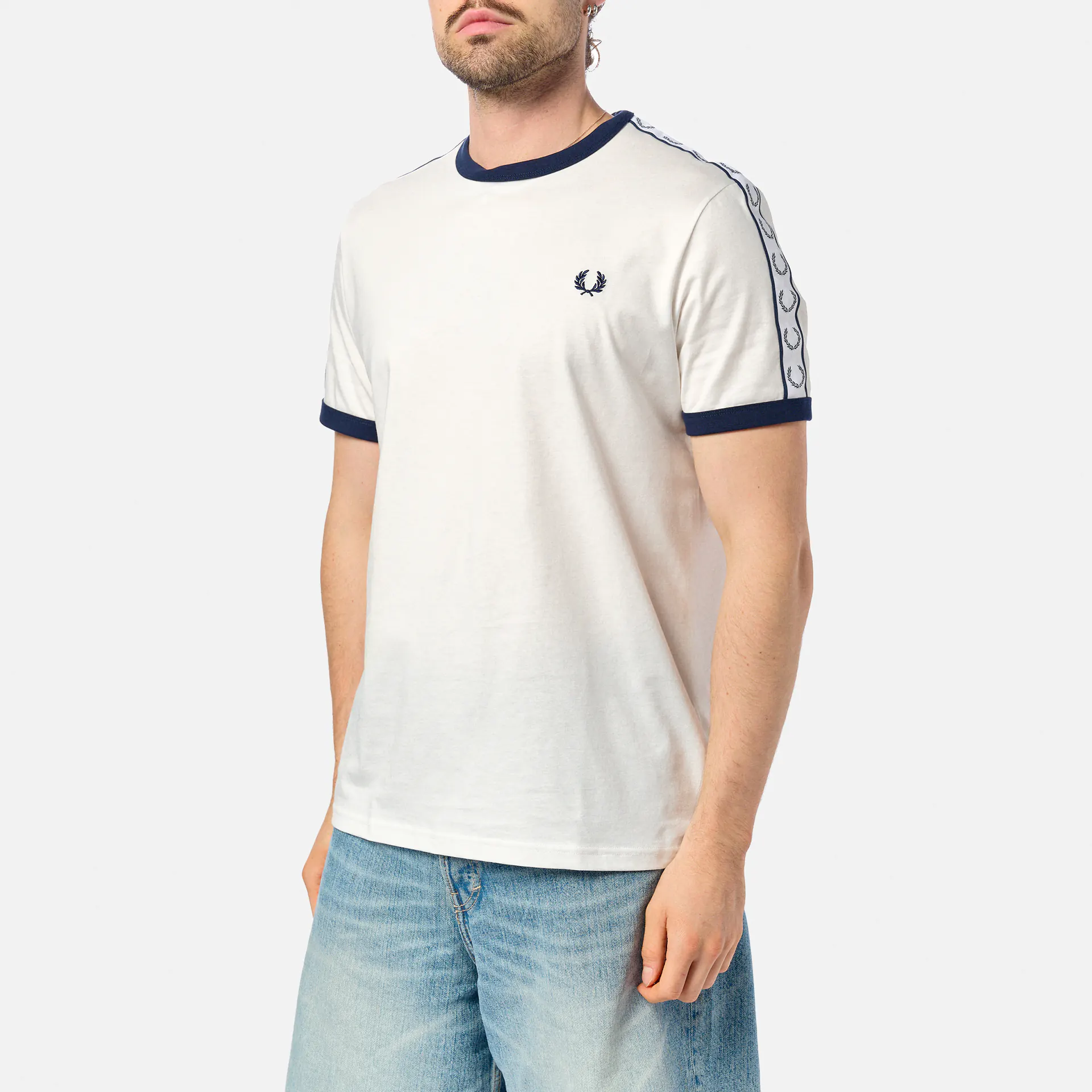 Fred Perry Taped Ringer T-Shirt Snow White