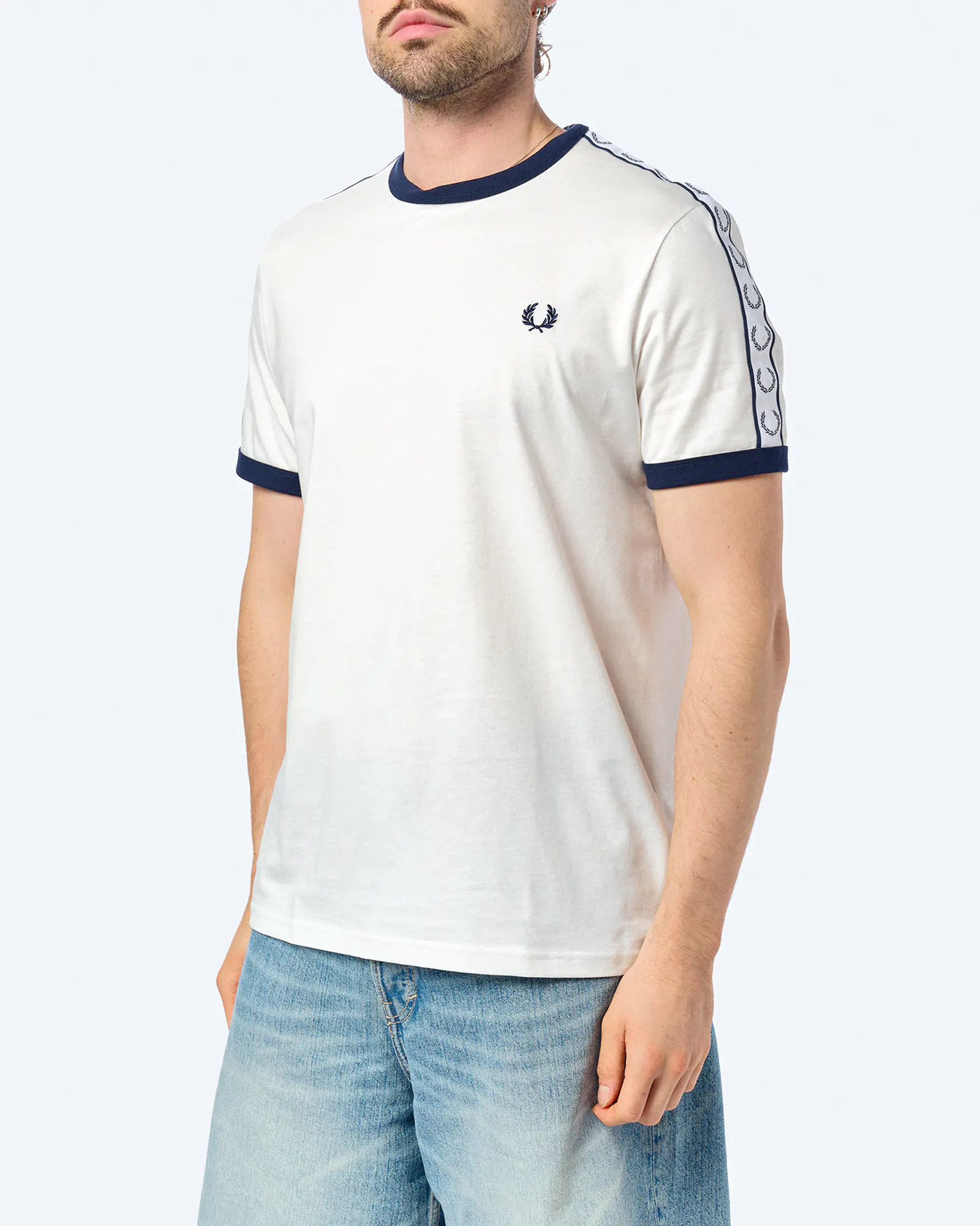 Fred Perry Taped Ringer T-Shirt Snow White Fred Perry Taped Ringer T-Shirt Snow White