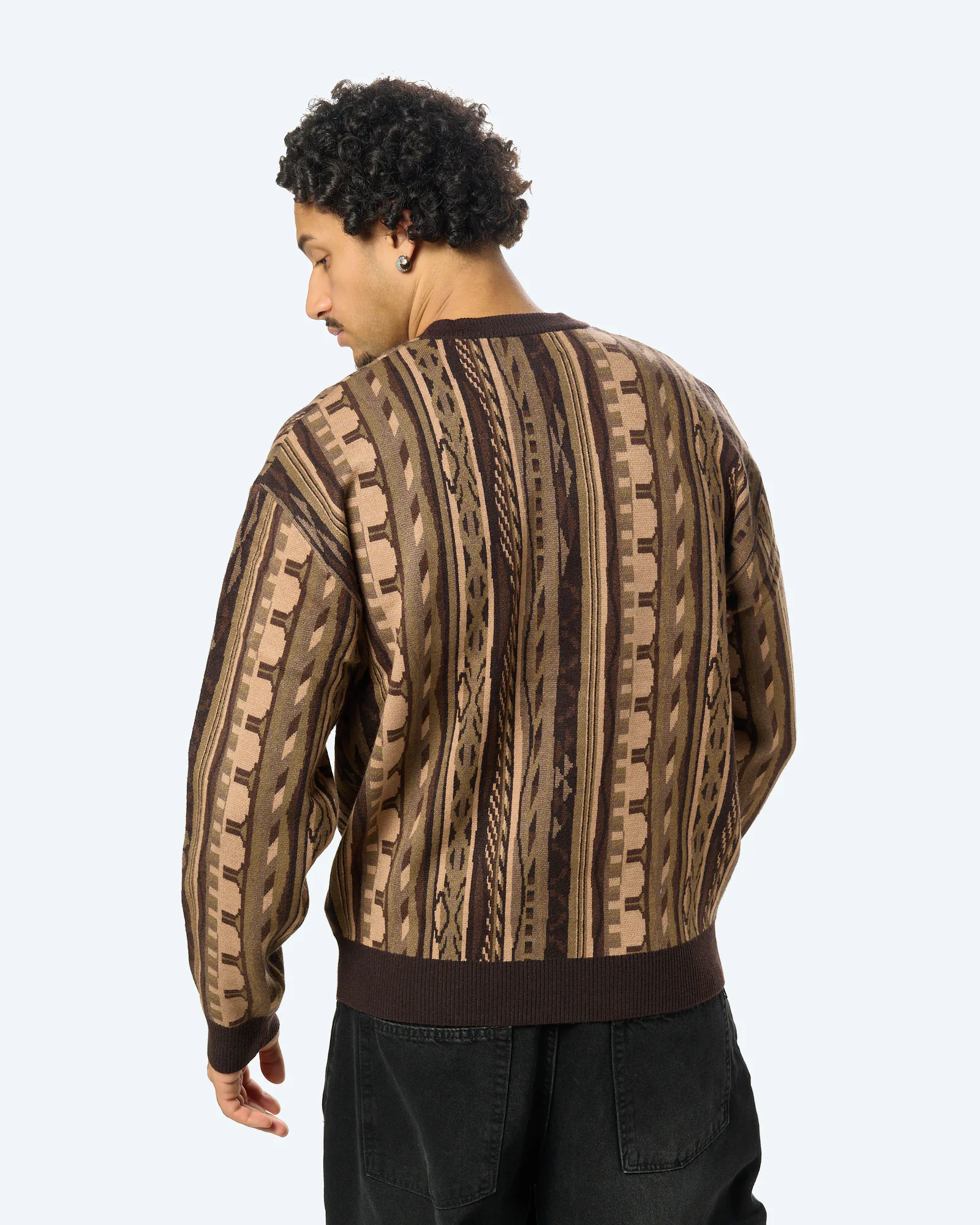 Flatknit Sweater Aop Brown