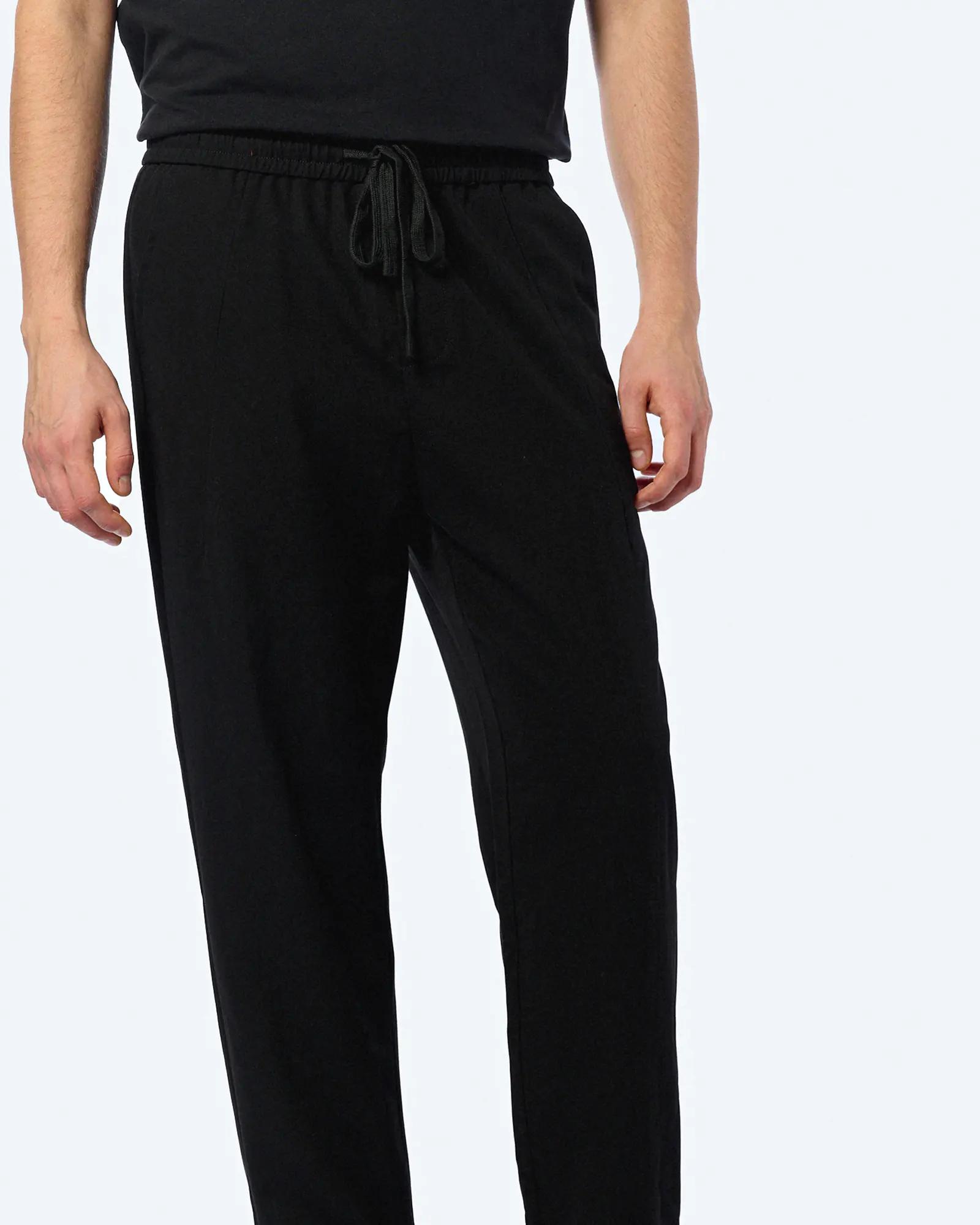 Another Cotton Regular Pleated Trousers Black
