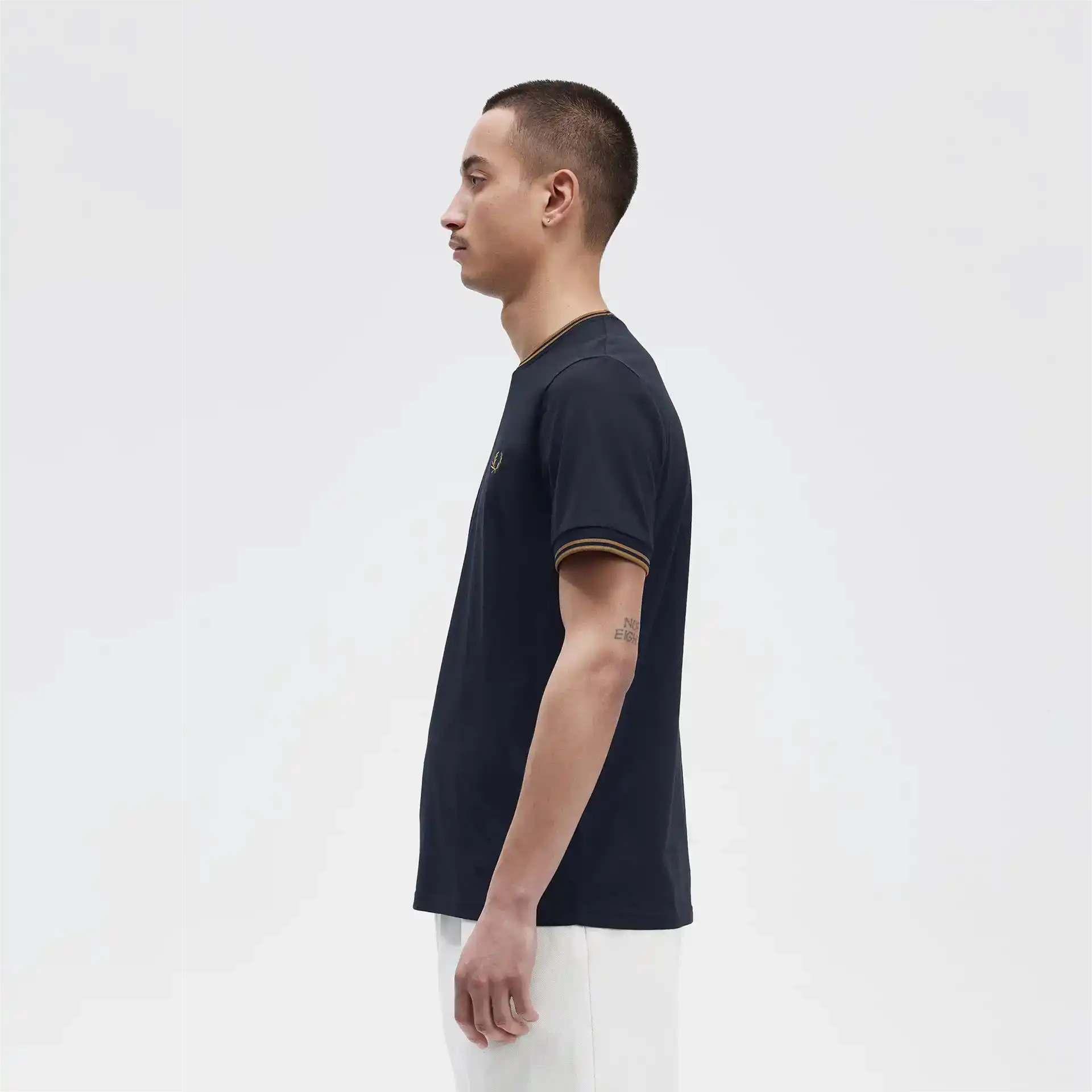Fred Perry Twin Tipped T-Shirt Navy/Dark Caramel