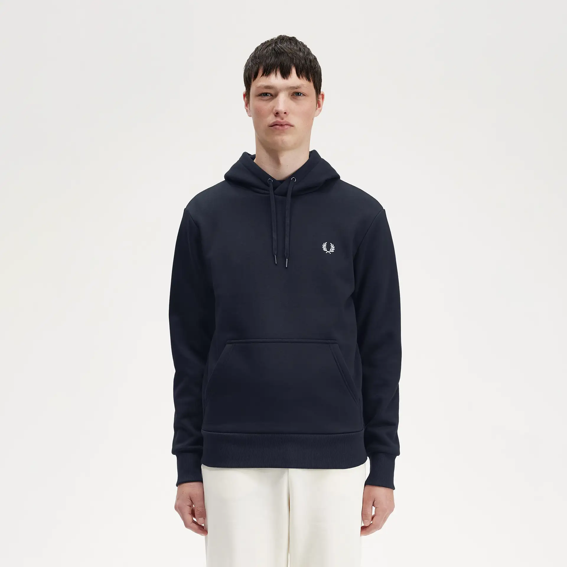 Fred Perry Tape Detail Hooded Sweatshirt Navy