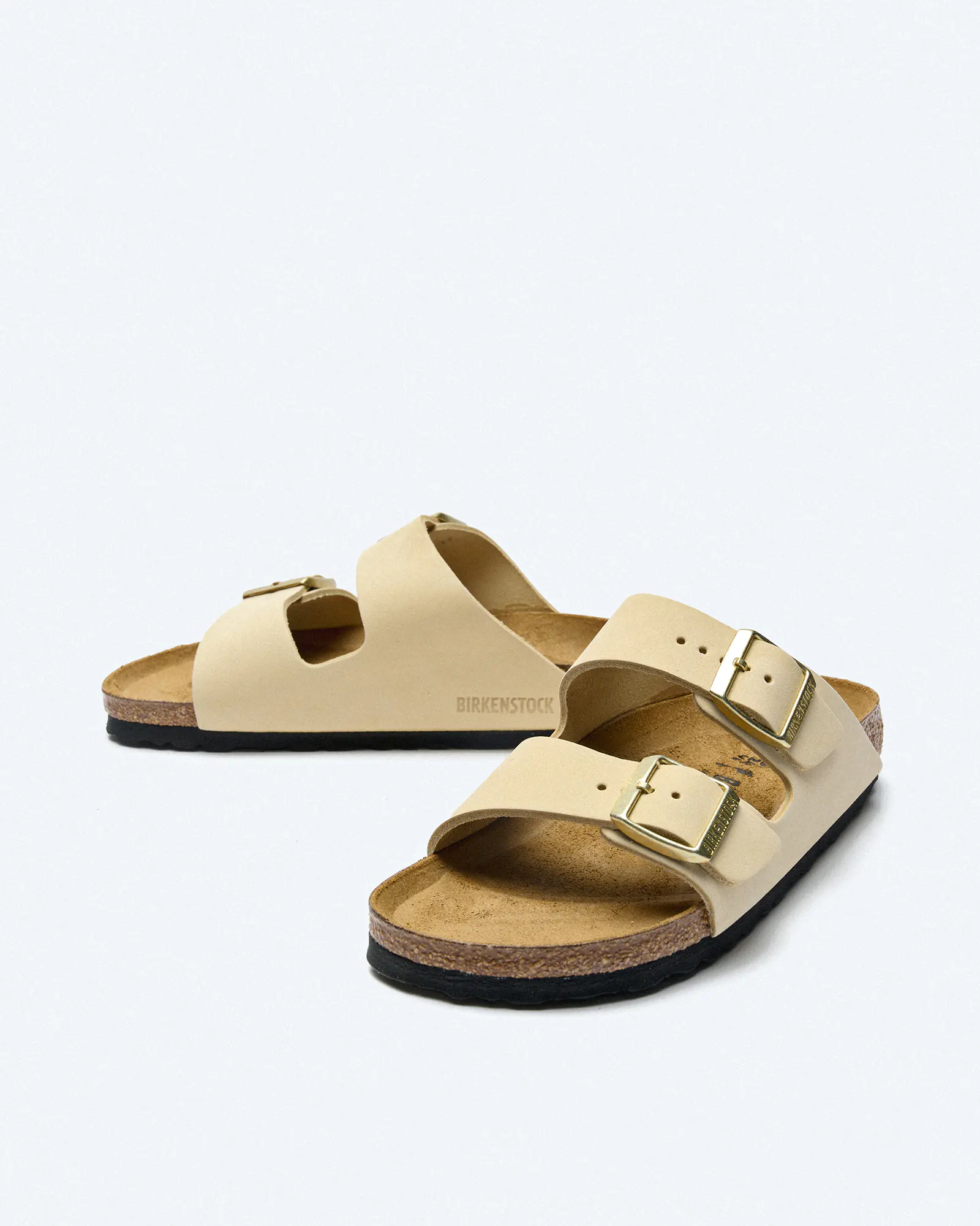 Birkenstock Arizona Nubuk Leather Sandals Narrow Ecru