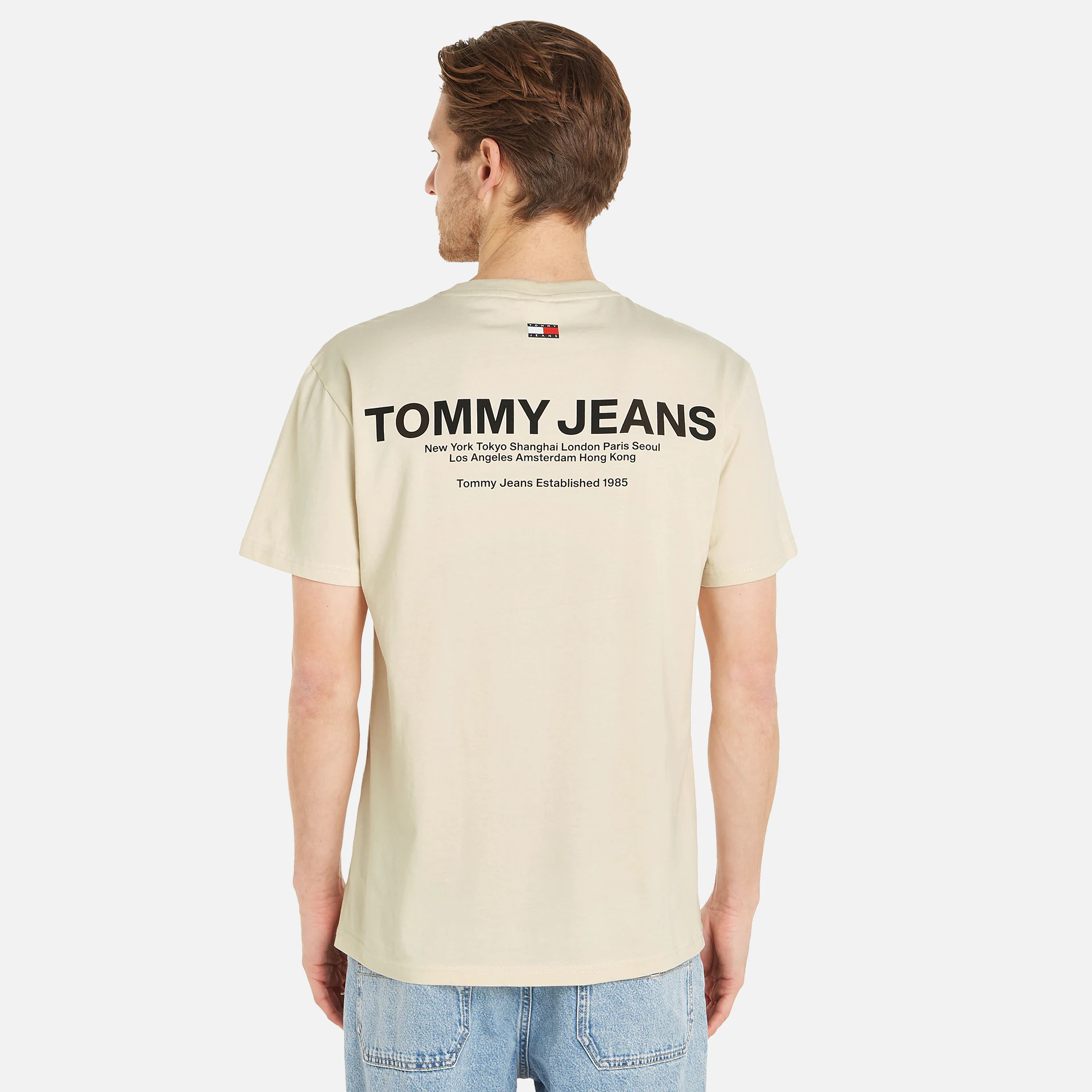 Tommy Jeans Classic Linear Back Print T-Shirt Newsprint