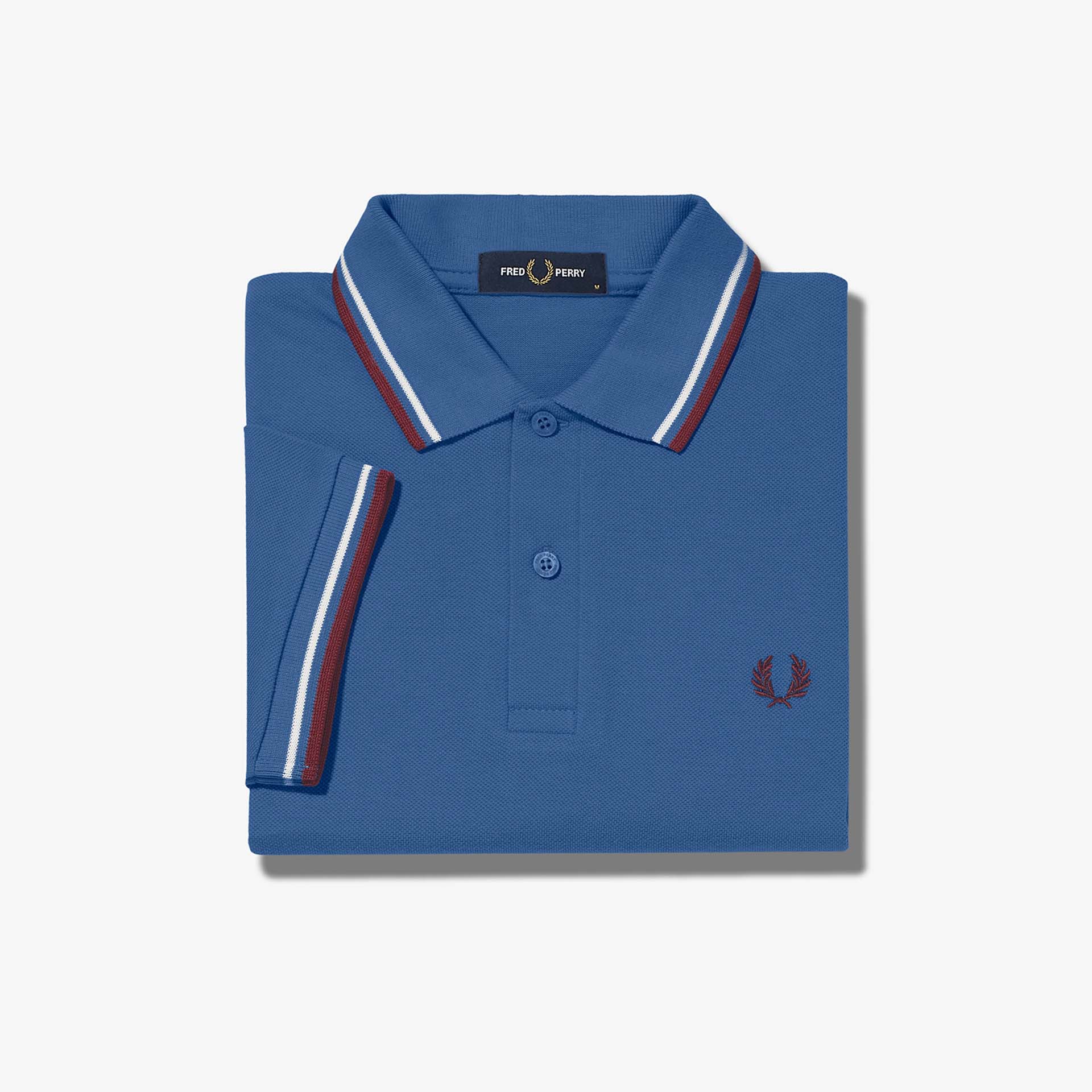 Fred Perry Twin Tipped Polo Shirt Midnight Blue/White/Oxblood 