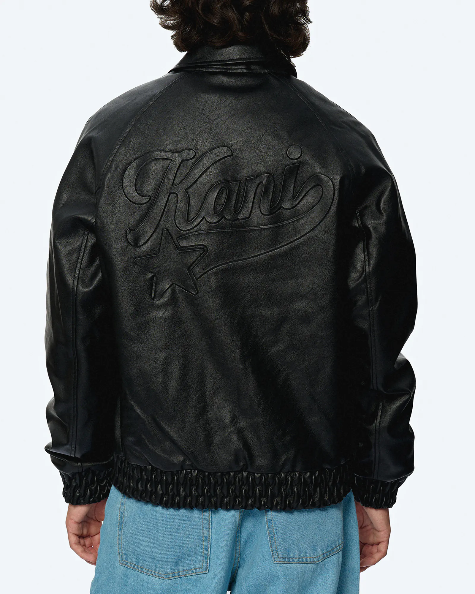 Karl Kani Star Full Pu College Jacket Black Karl Kani Star Full Pu College Jacket Black