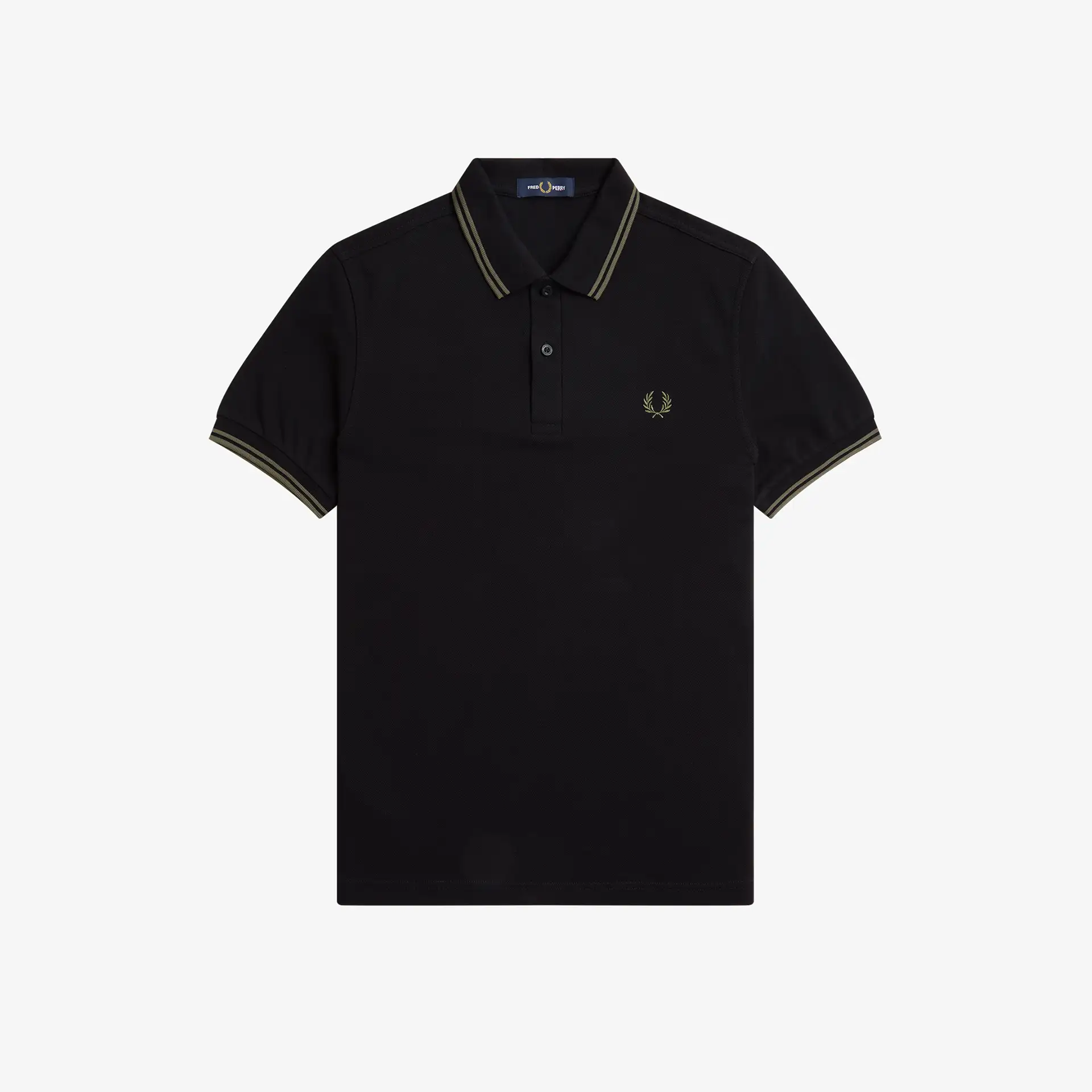 Fred Perry Twin Tipped Polo Shirt Black/Fieldgreen