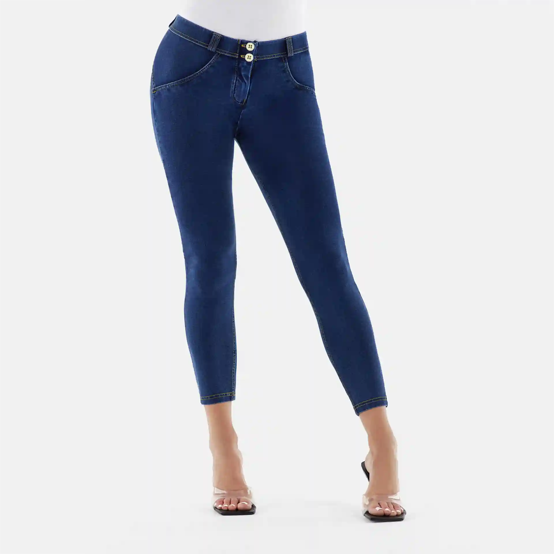 Freddy WR.UP Regular Waist Superskinny 7/8 Pants Dark Blue/Yellow Seams Freddy WR.UP Regular Waist Superskinny 7/8 Pants Dark Blue/Yellow Seams