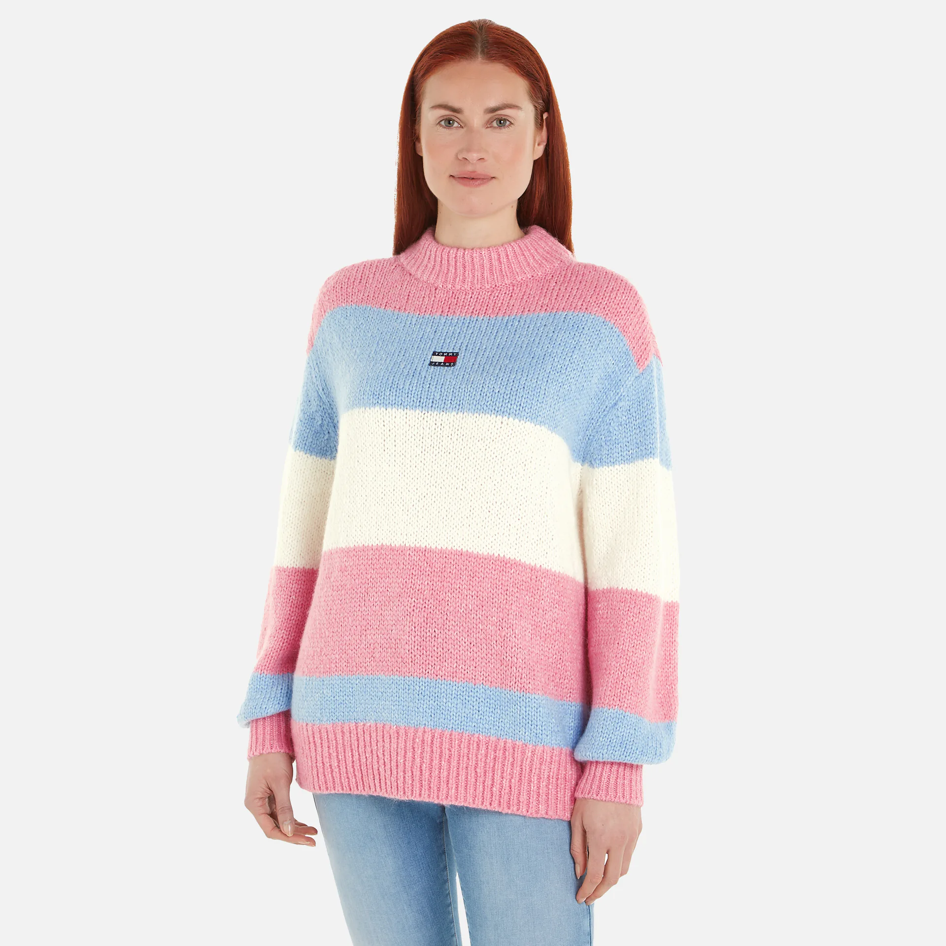 Tommy Jeans Colorblock Sweater Ballet Pink/Stripe