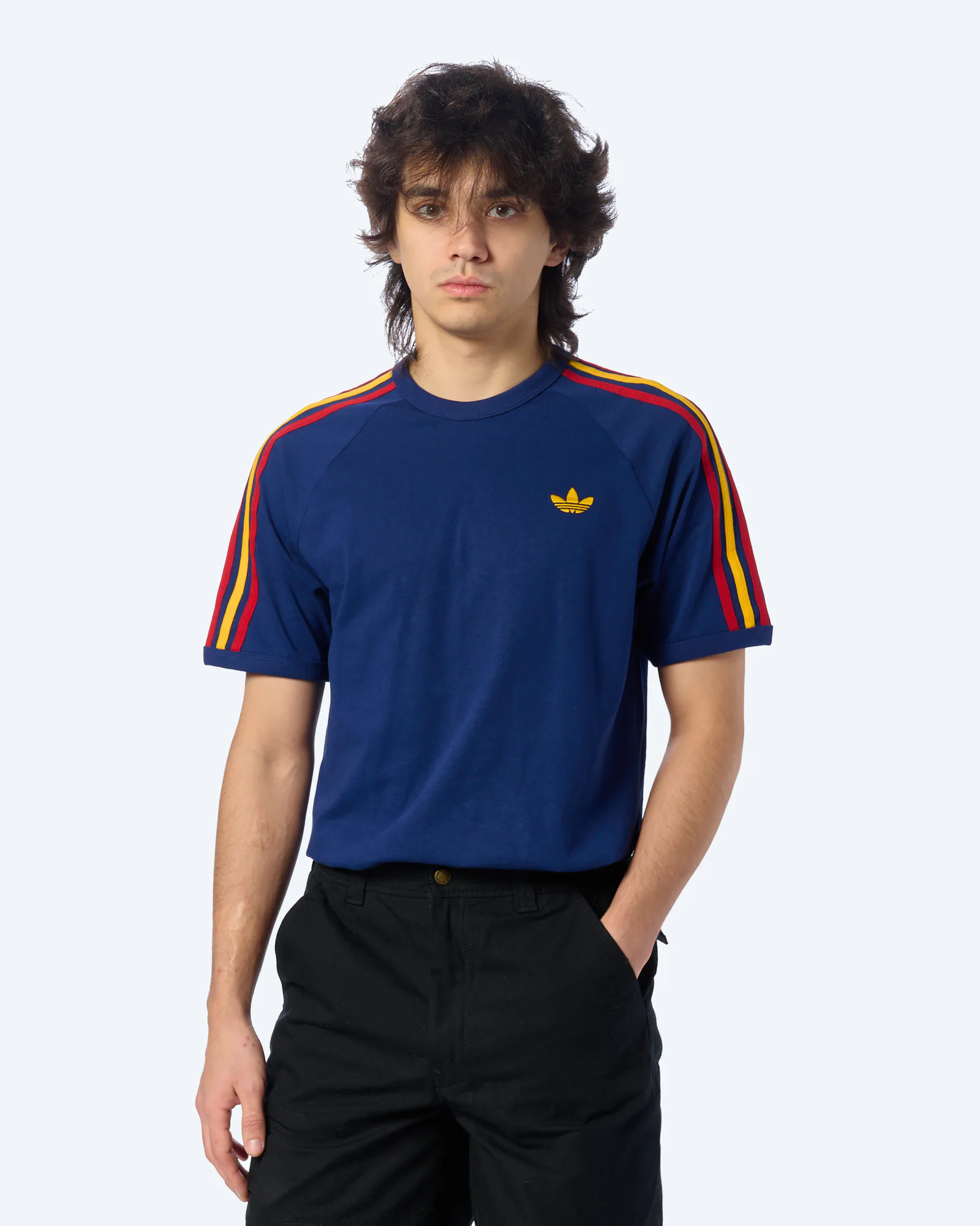 adidas Originals 3-Stripes T-Shirt Dark Blue/Crew Yellow/Power Blue