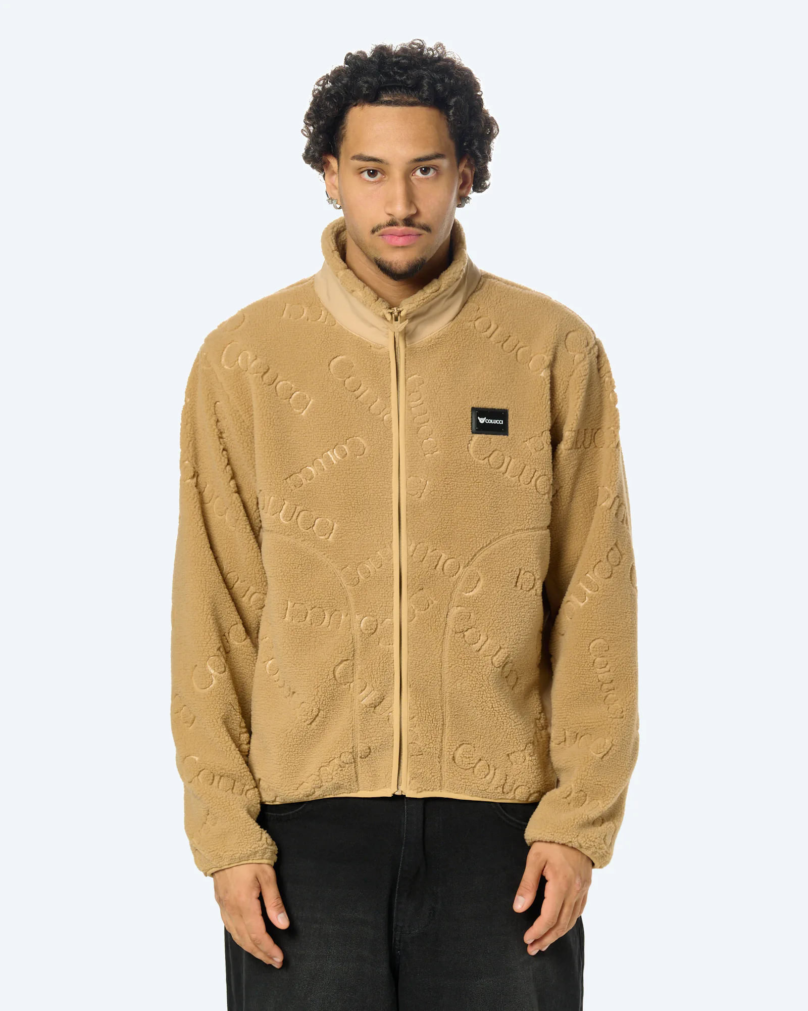 Logo Teddy Jacket Beige