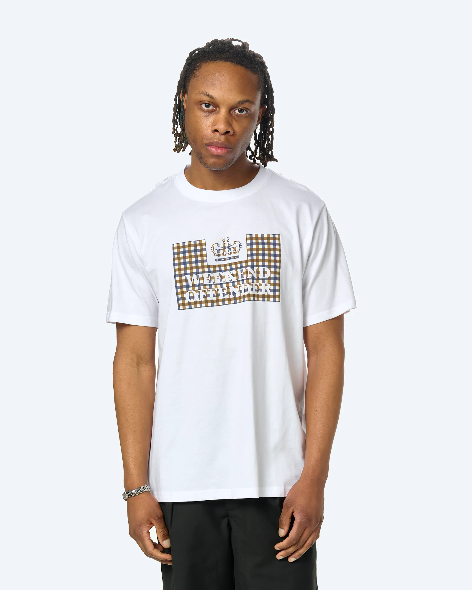 Weekend Offender Shevchenko Mid House Check Prison T-Shirt White