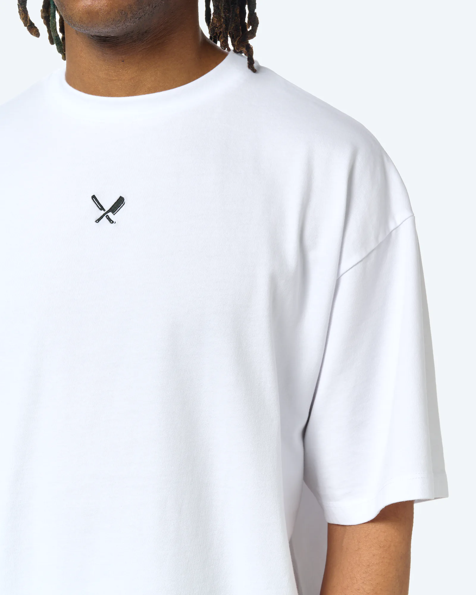 Distorted People Classic Peached Oversized T-Shirt White