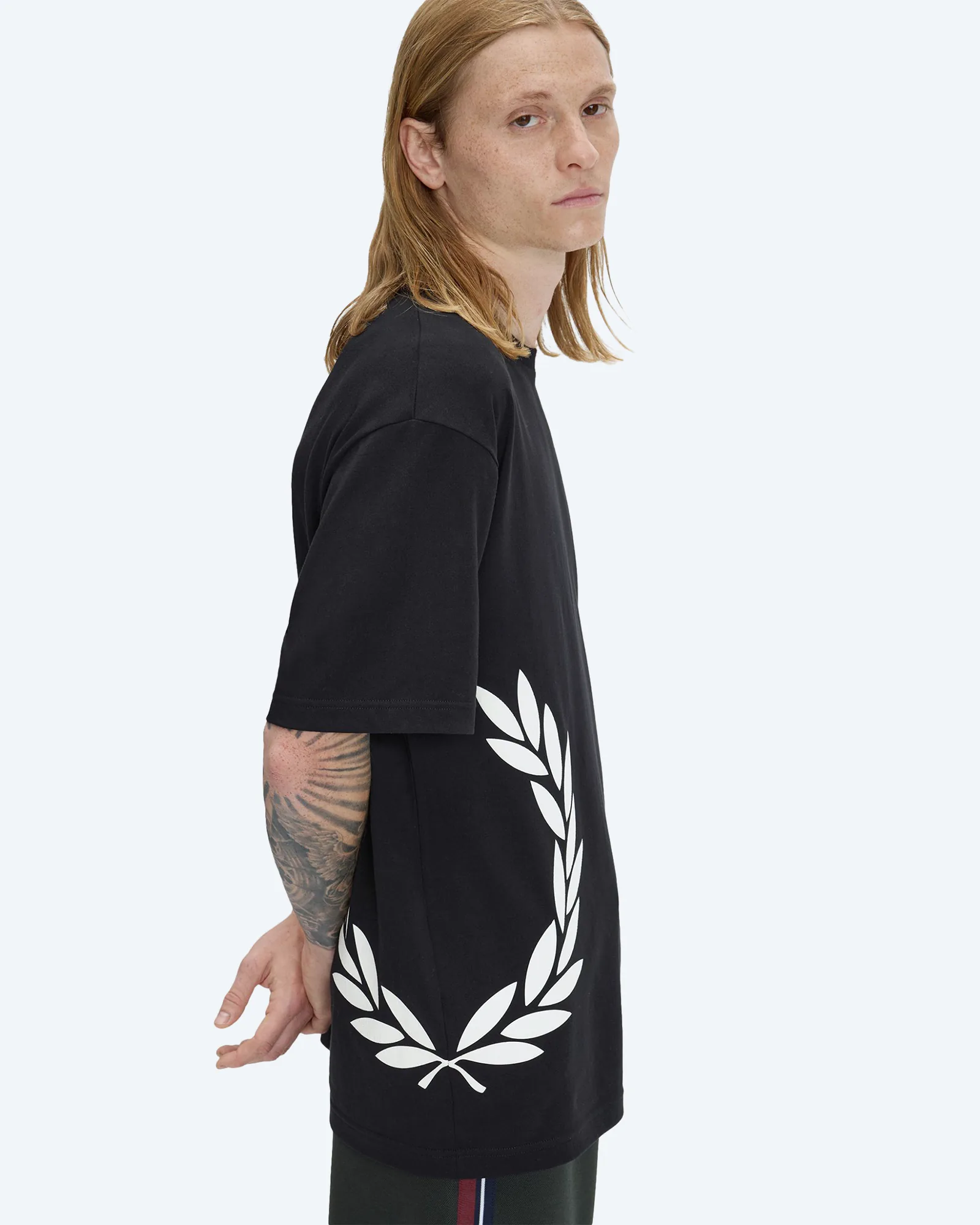 Fred Perry Textured Laurel Wreath T-Shirt Black