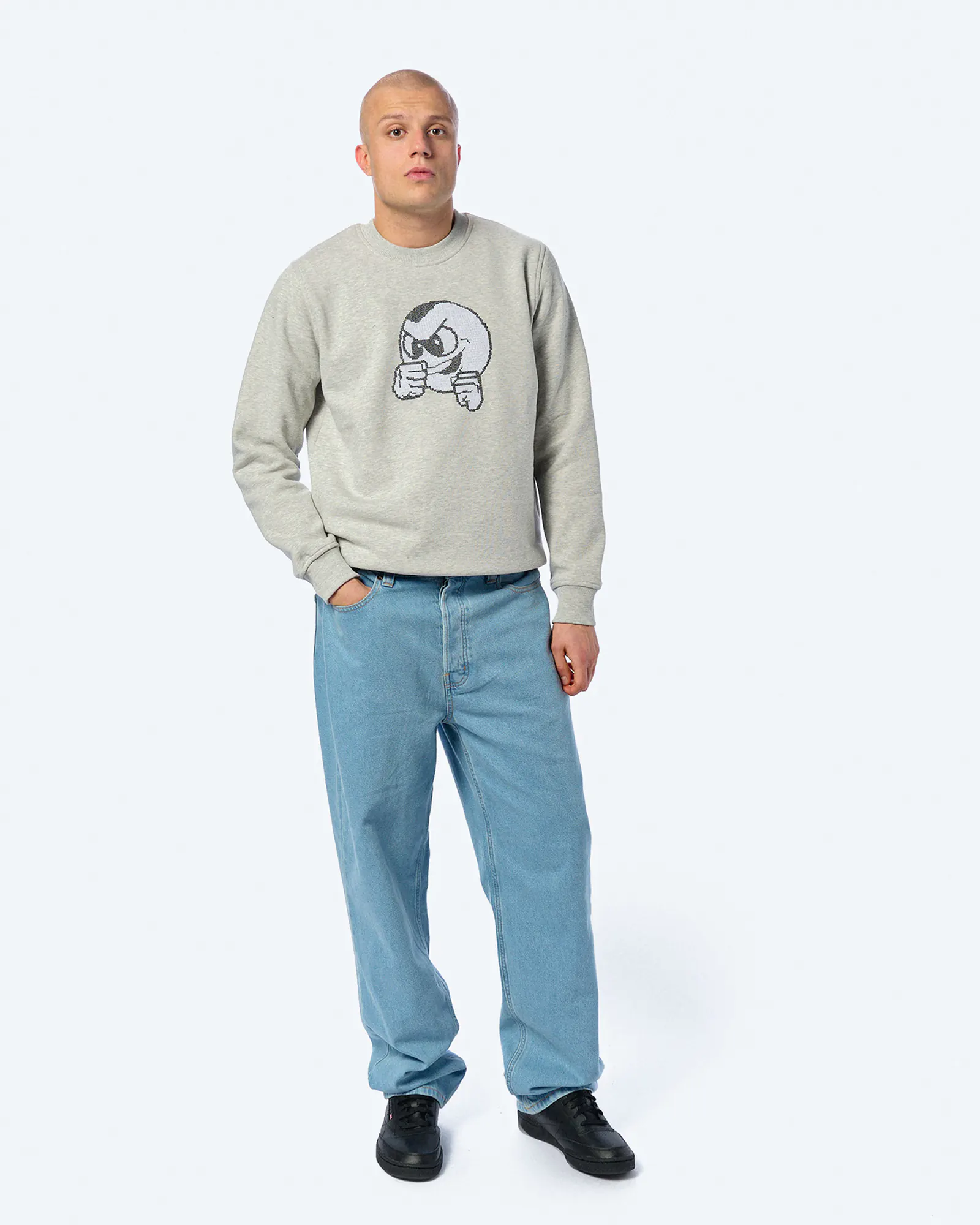 Unfair Athletics PB Crossstitch Crewneck Sweatshirt Grey Melange