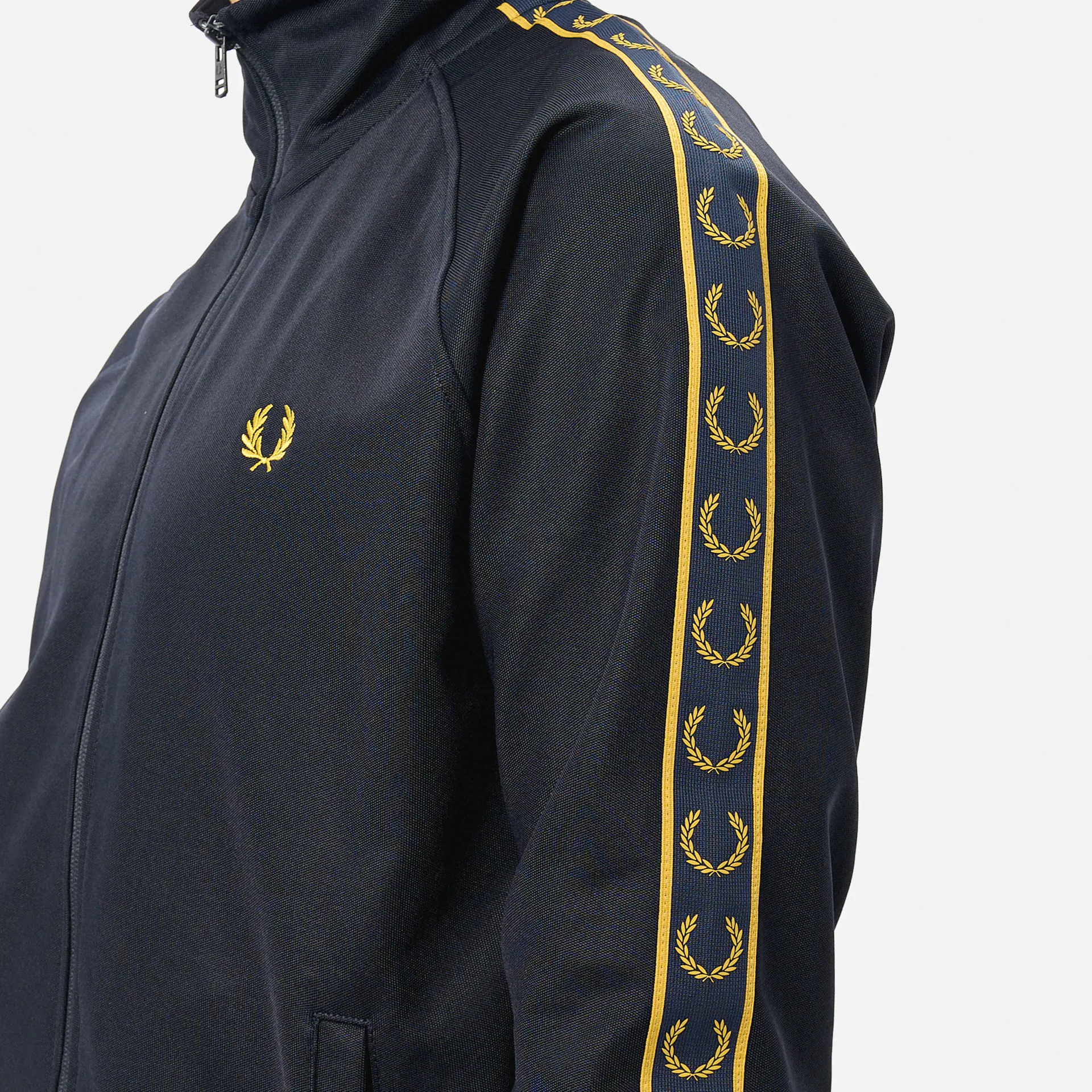 Fred Perry Contrast Tape Track Jacket Navy/Honeycomb