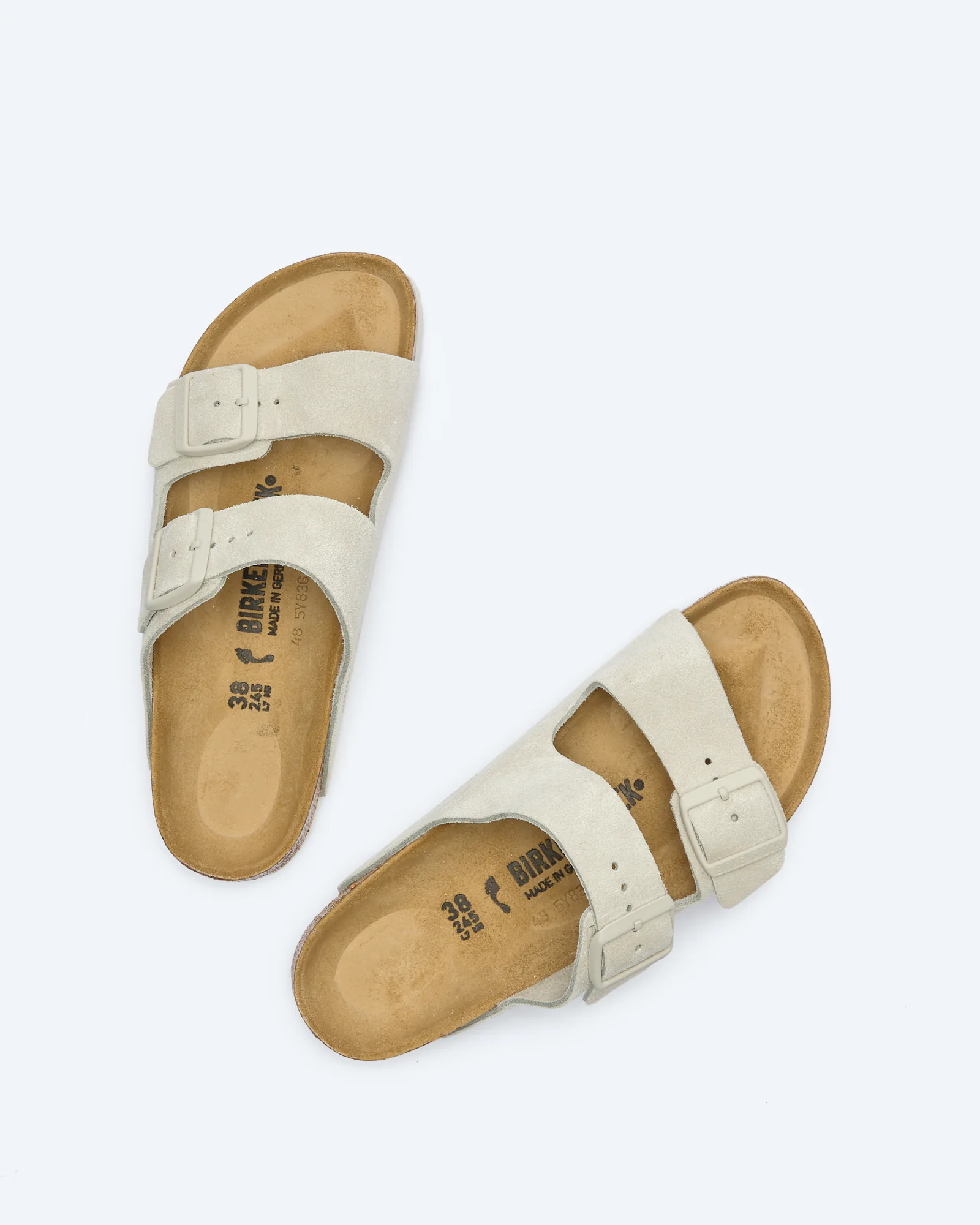 Birkenstock Women Arizona Suede Leather Sandals Oyster