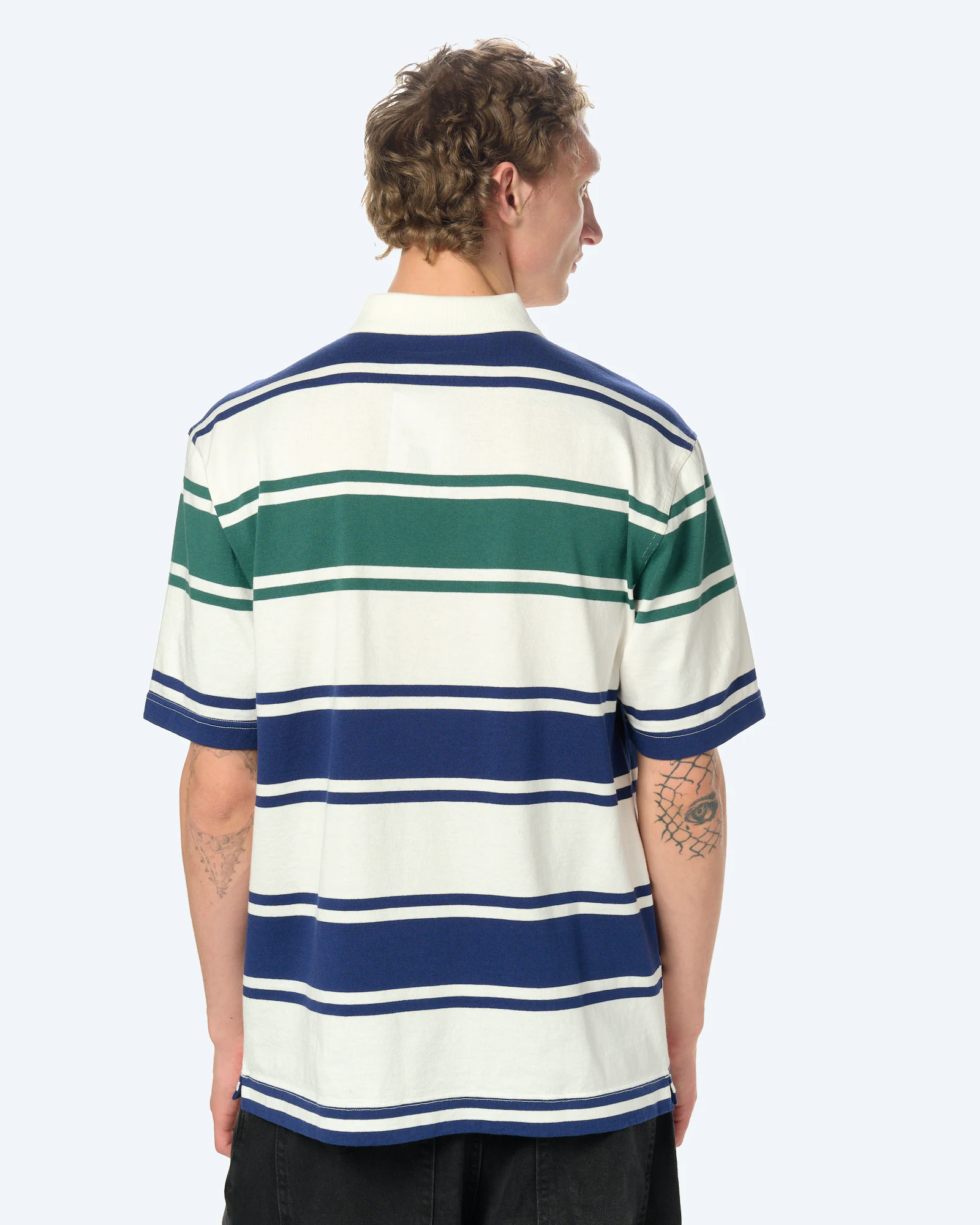 Fred Perry Relaxed Striped Polo Shirt Snow White
