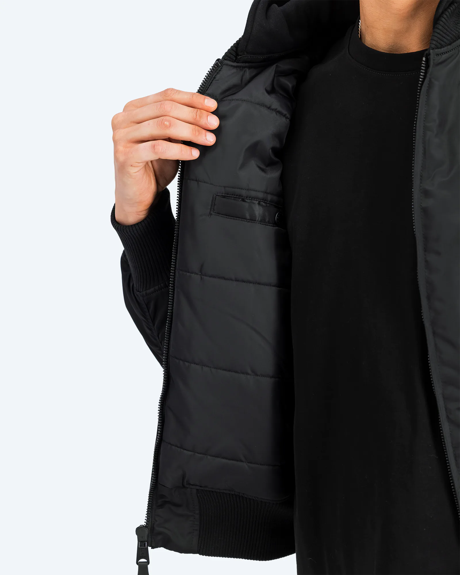 MA-1 ZH Back Print Bomber Jacket Black/Reflective