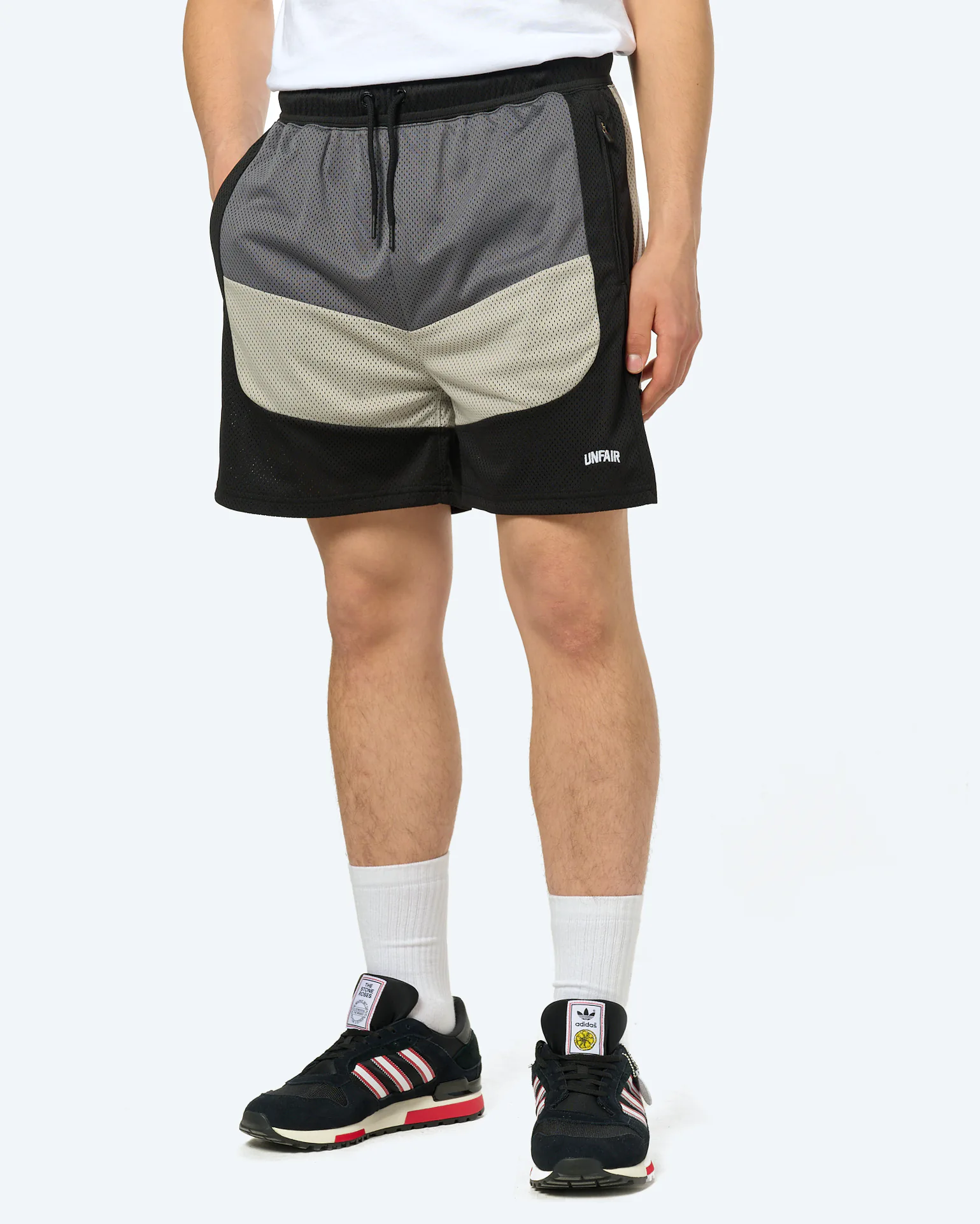 Unfair Athletics Three Tone Mesh Shorts Grey/Black