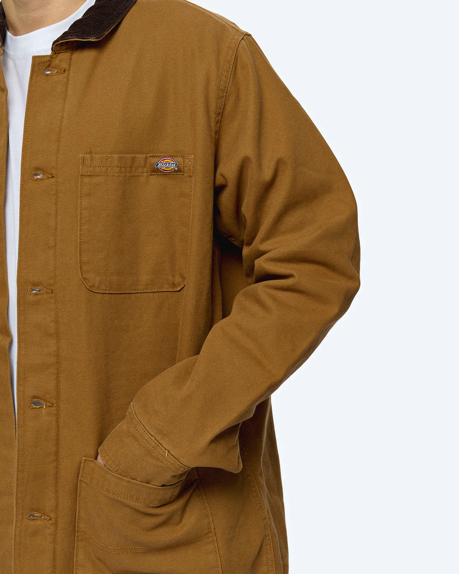 Dickies Duck High Pile Fleece Line Chore Jacket Stonewashed Brown Duck Dickies Duck High Pile Fleece Line Chore Jacket Stonewashed Brown Duck