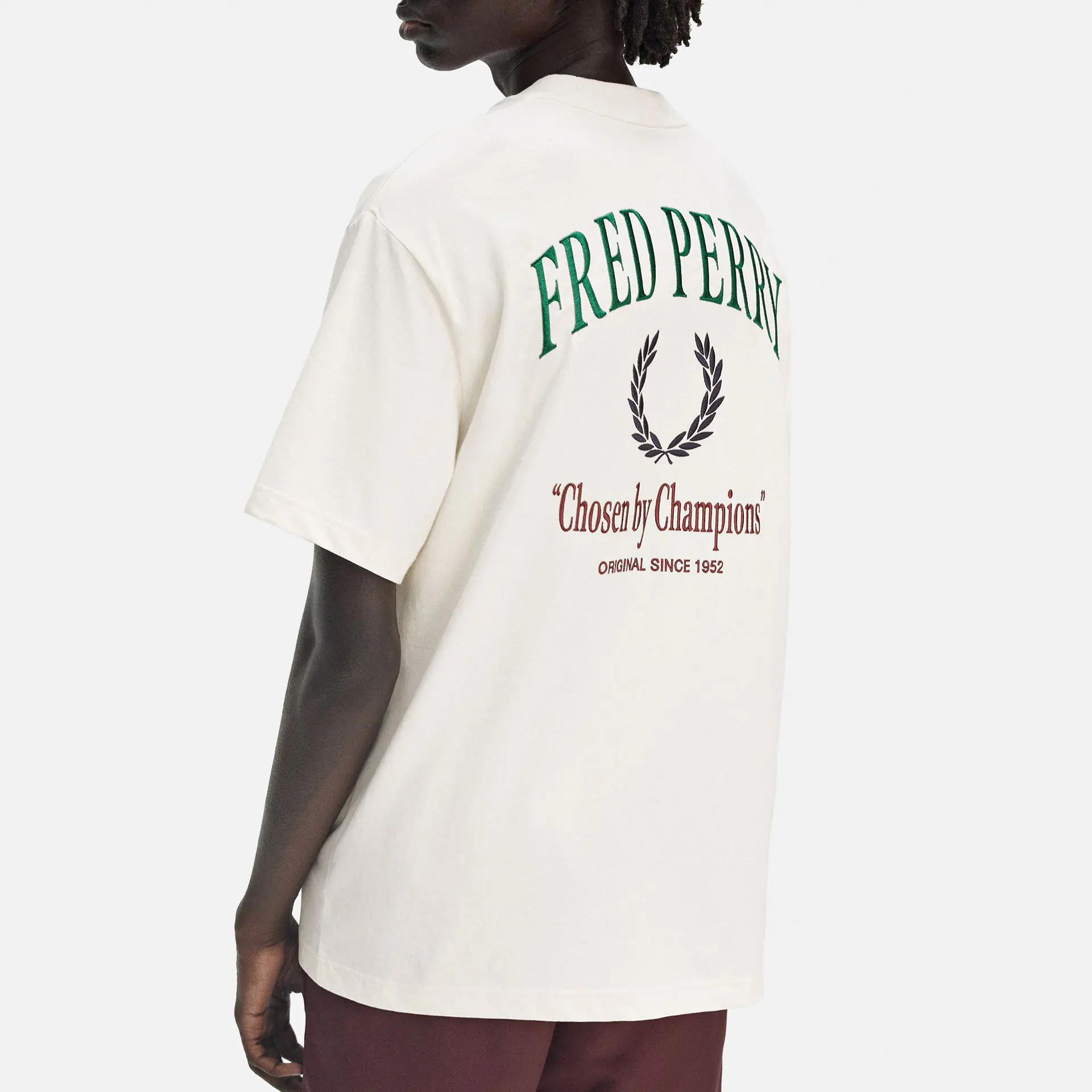 Fred Perry Embroidered Champion T-Shirt Ecru