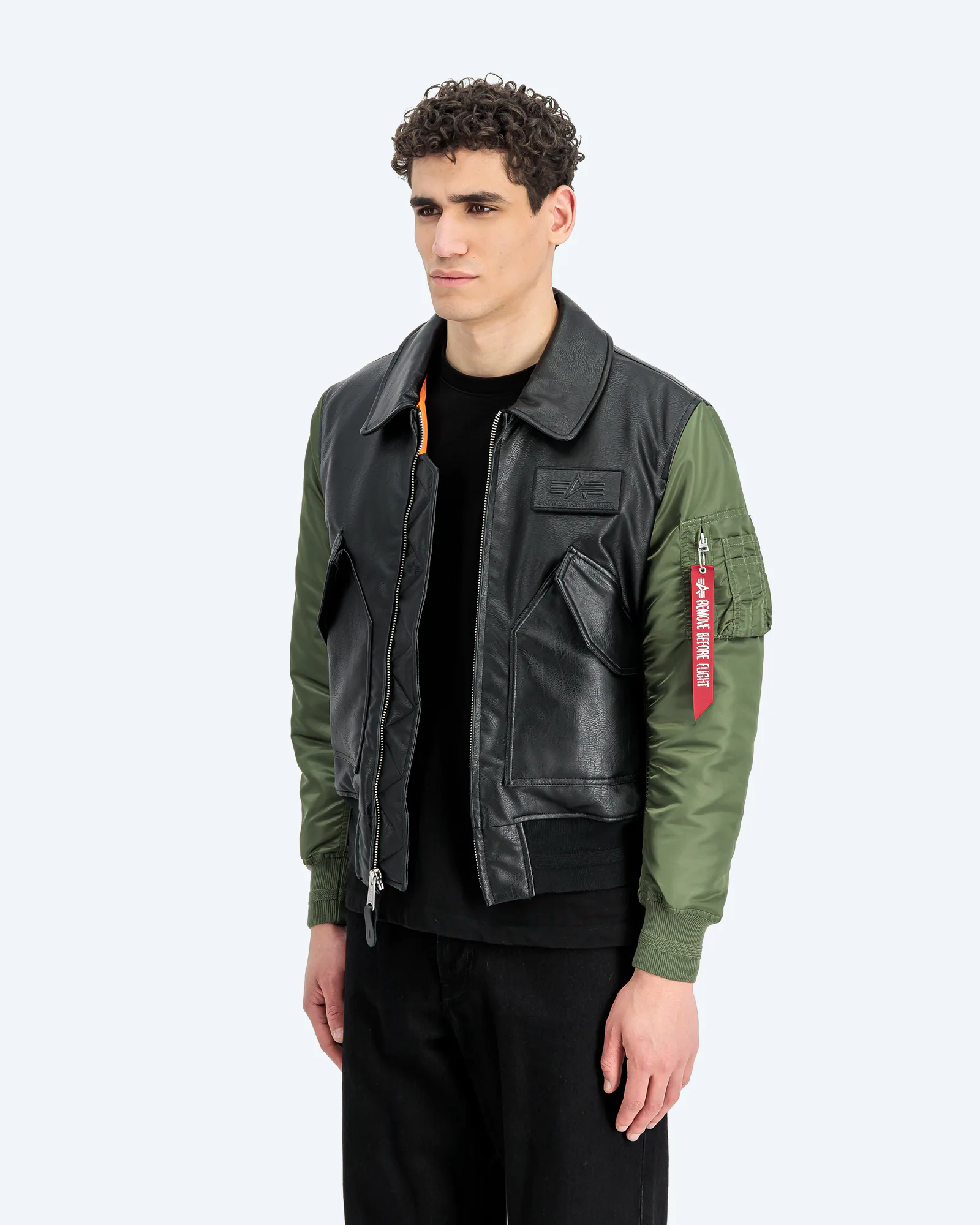 CWU Faux Leather MOD Winter Jacket Sage Green