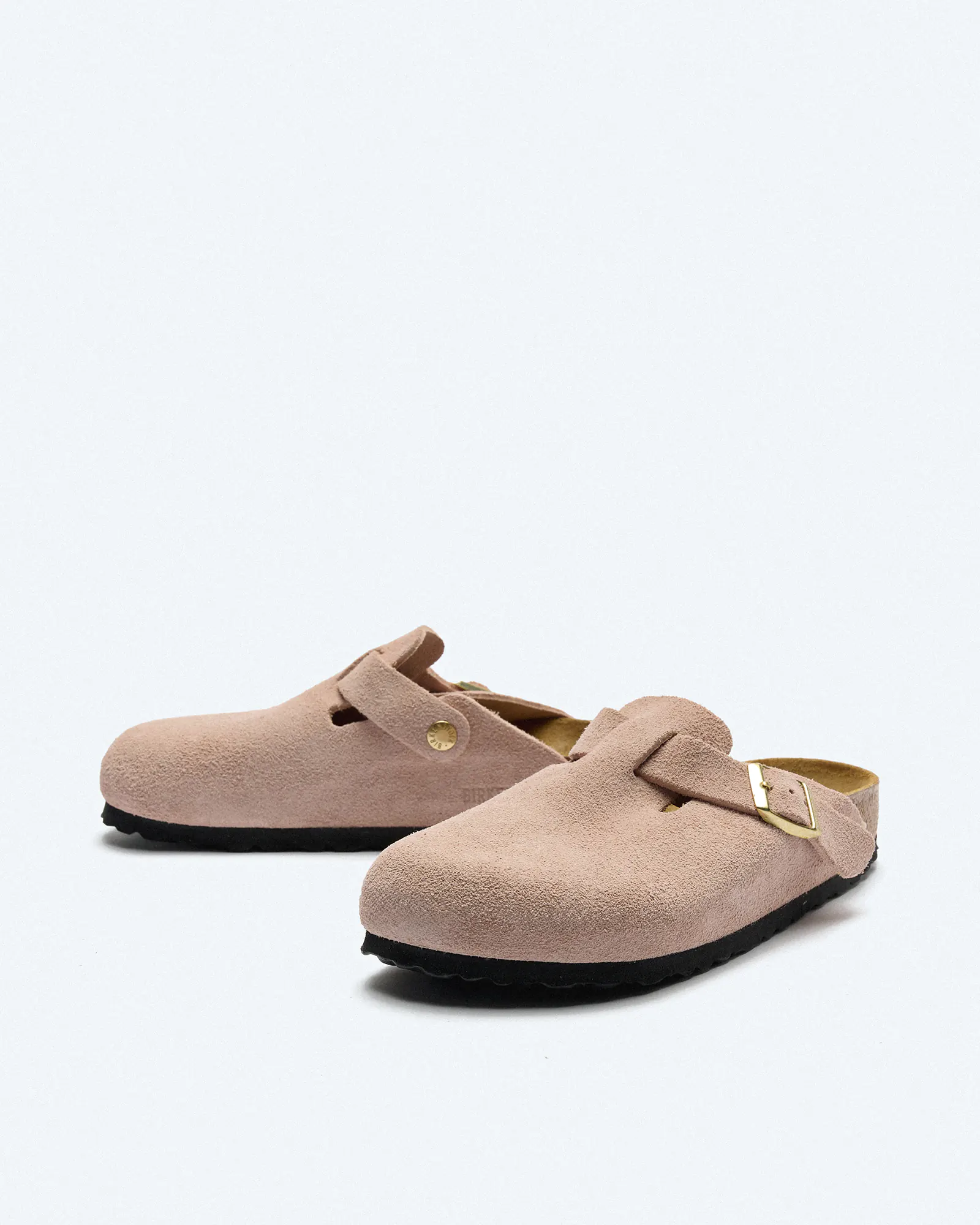 Birkenstock Boston Suede Leather (Narrow Fit) Sandals Light Rose Birkenstock Boston Suede Leather (Narrow Fit) Sandals Light Rose