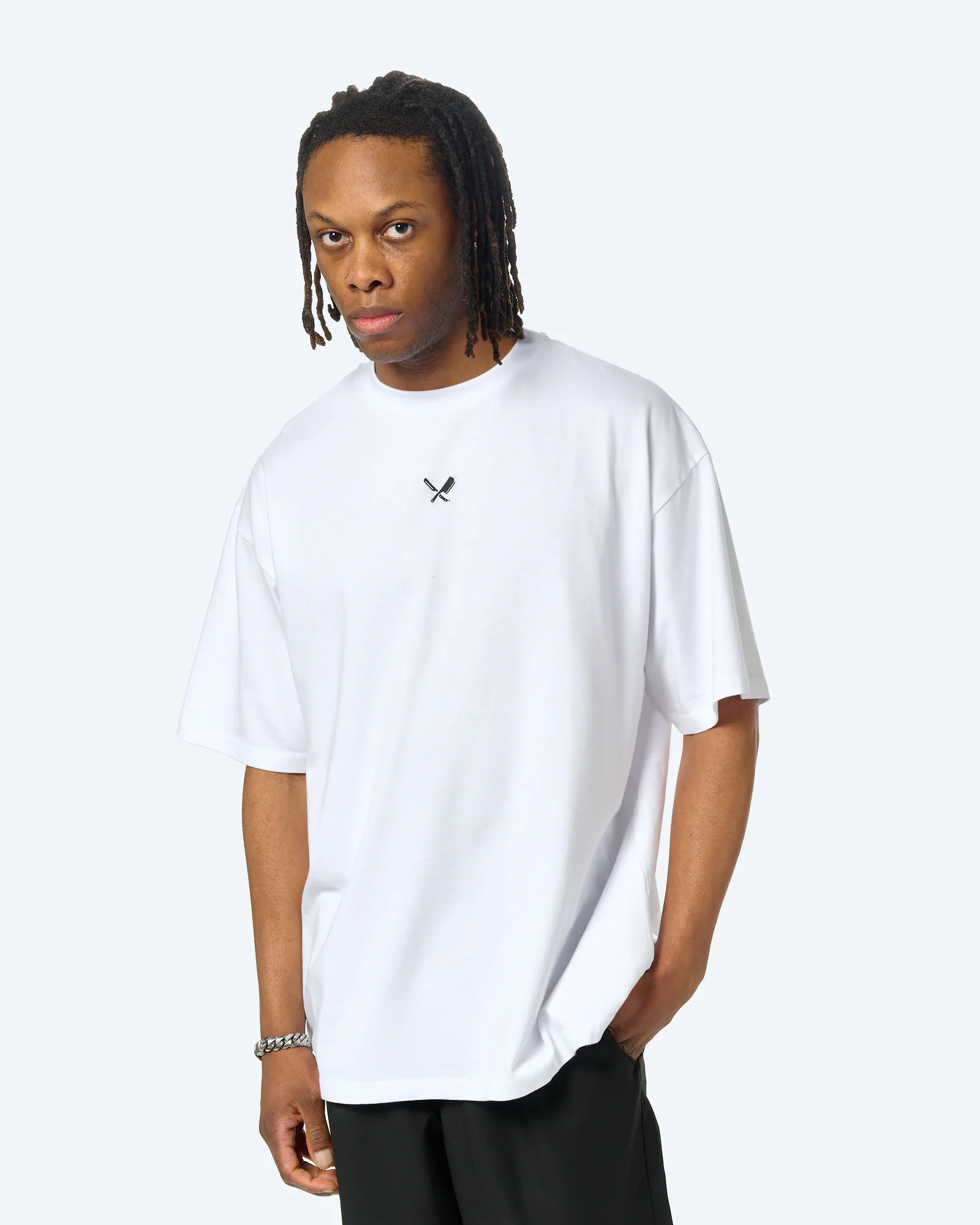 Distorted People Classic Peached Oversized T-Shirt White
