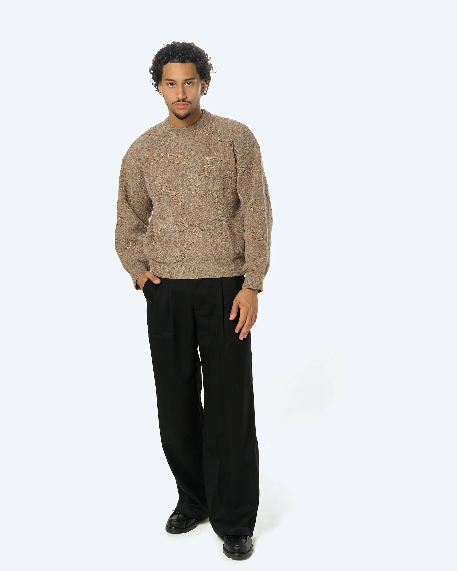 Chenille Jaquard Sweatshirt Grey/Multi