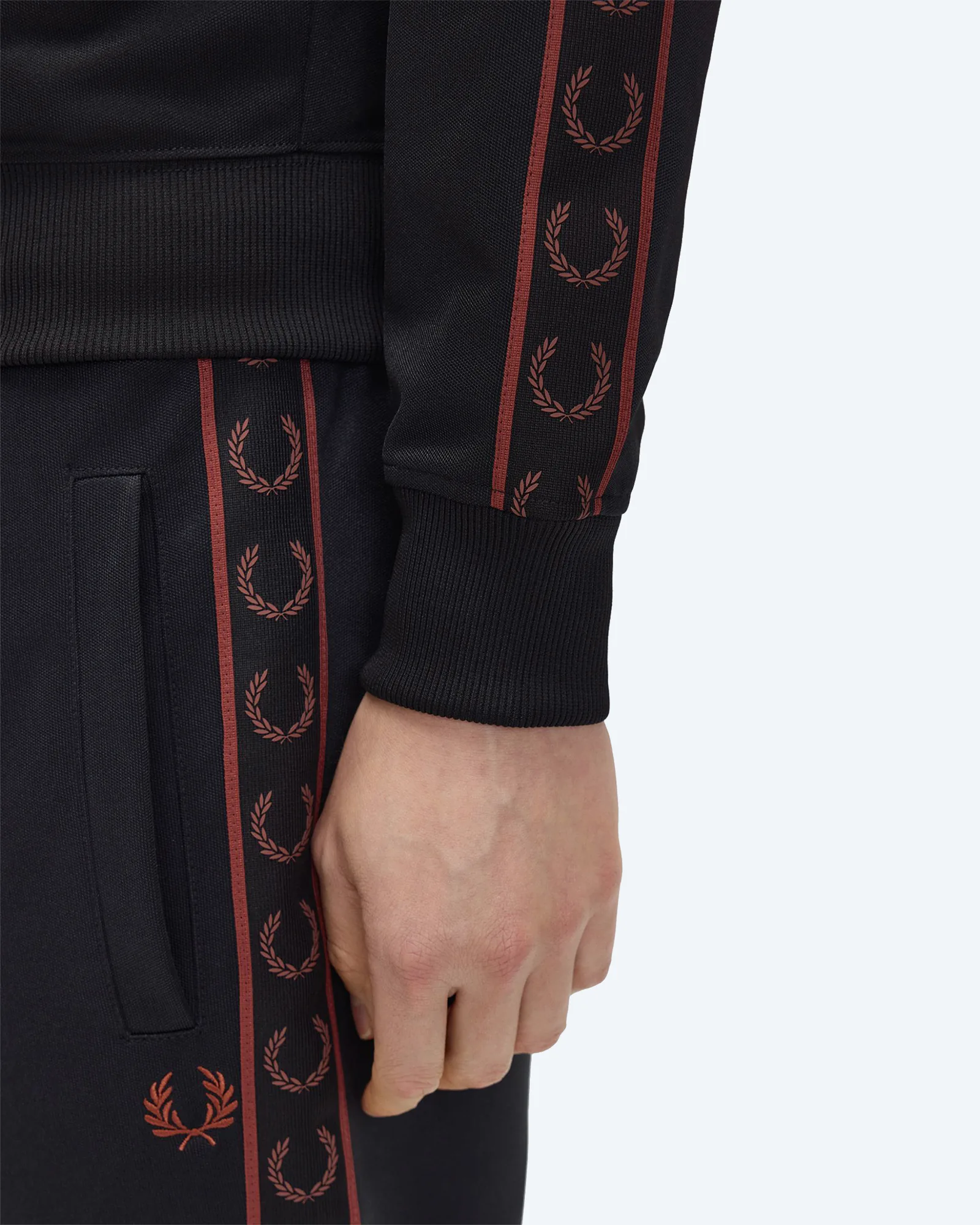 Contrast Tape Track Jacket Black