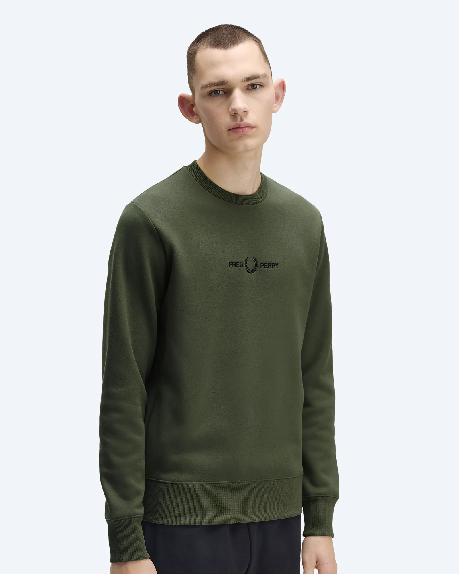 Embroidered Sweatshirt Laurel Wreath Green