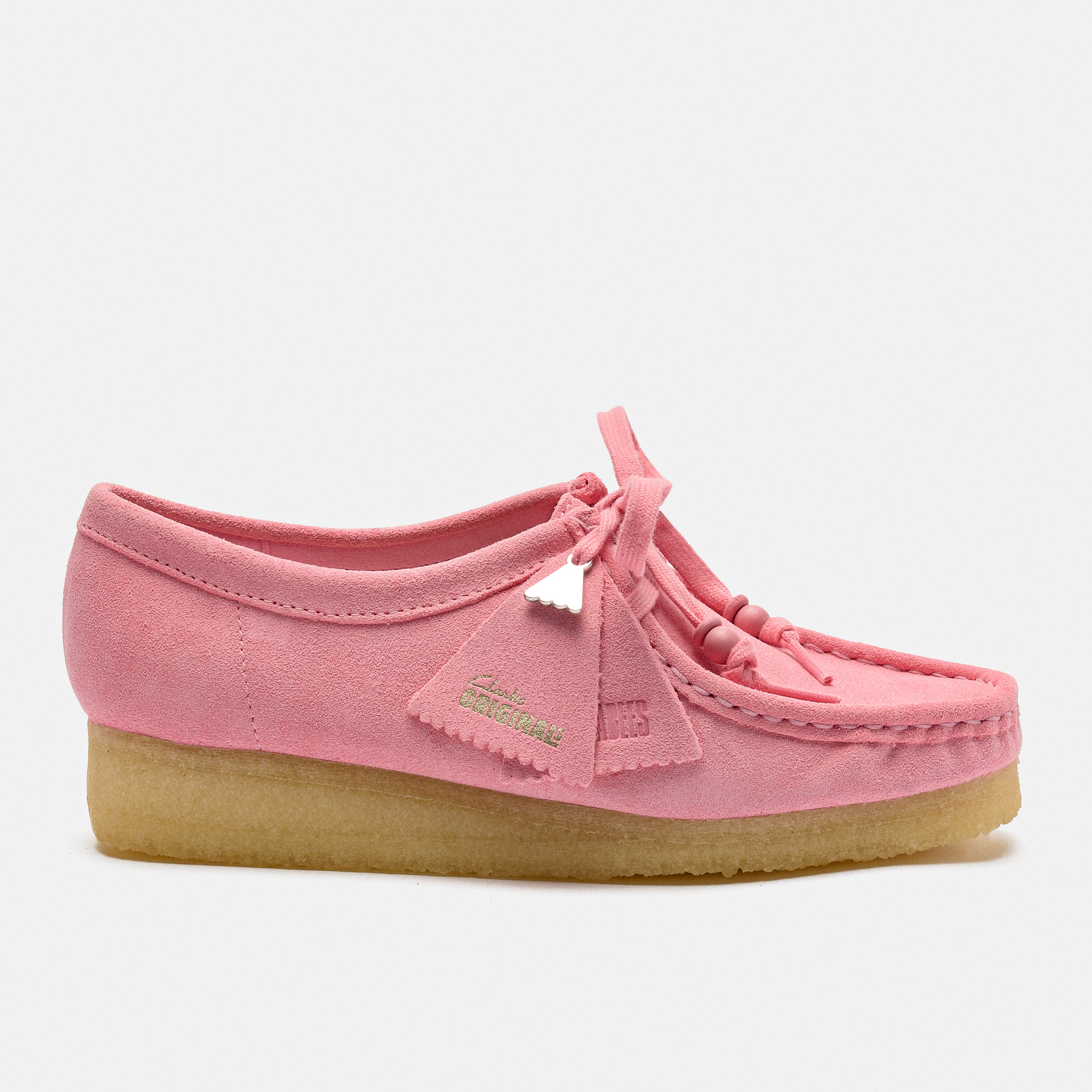 Clarks Women's Wallabee Suede Shoes Candy Pink