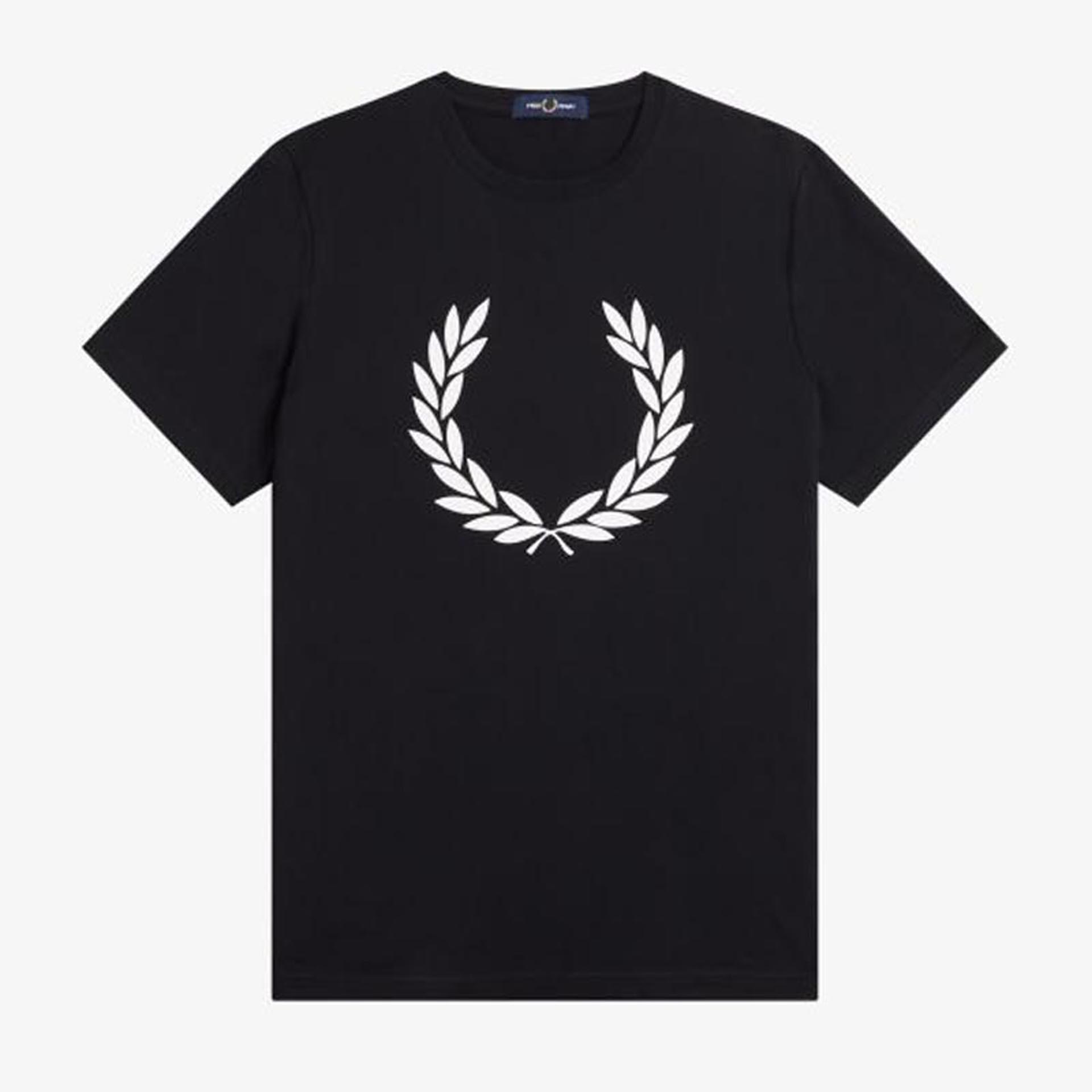 Fred Perry Laurel Wreath Print T-Shirt Black